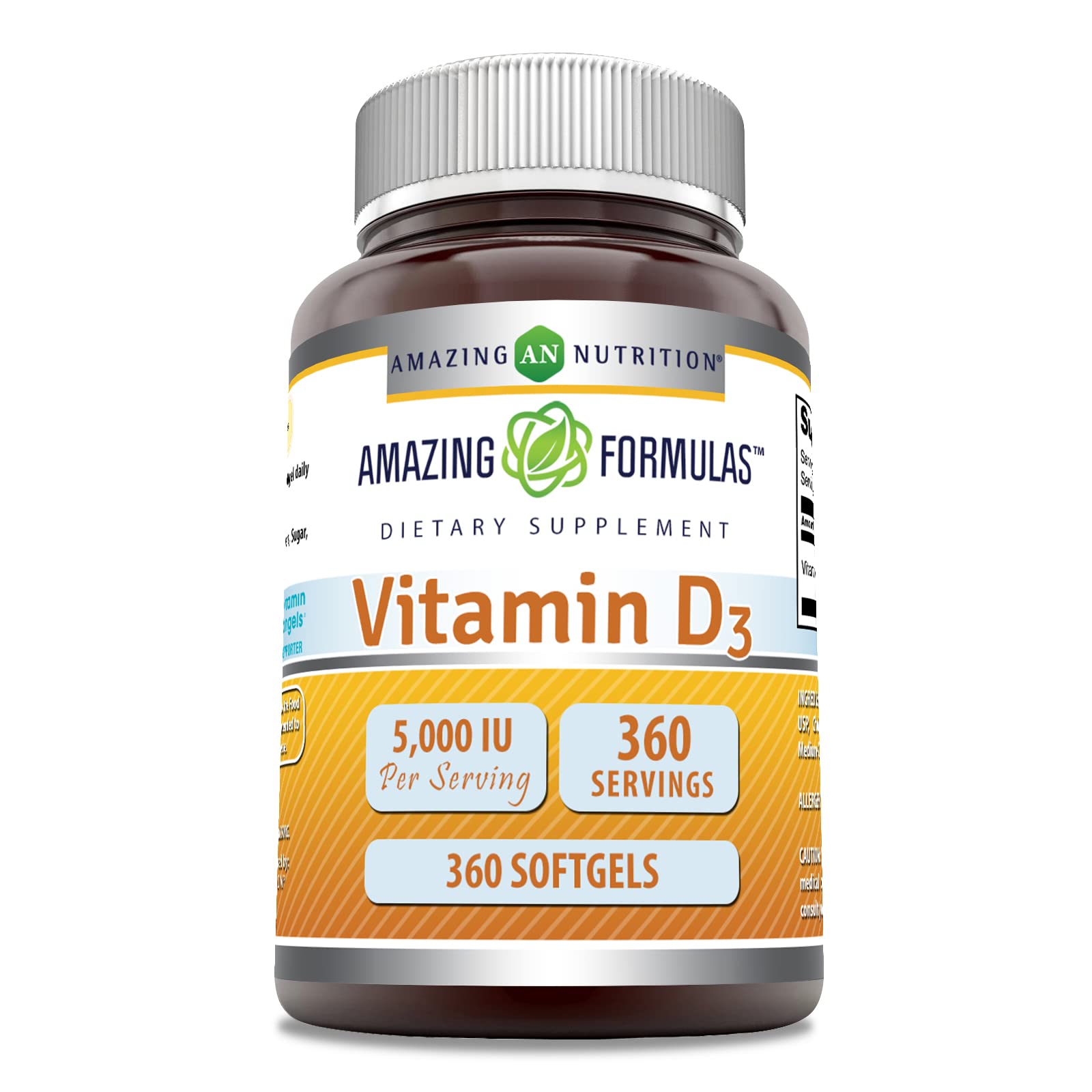 Foto 1 | Suplemento Amazing Formulas De Vitamina D3 5000 Ui 360 Cápsulas Blandas - Venta Internacional.
