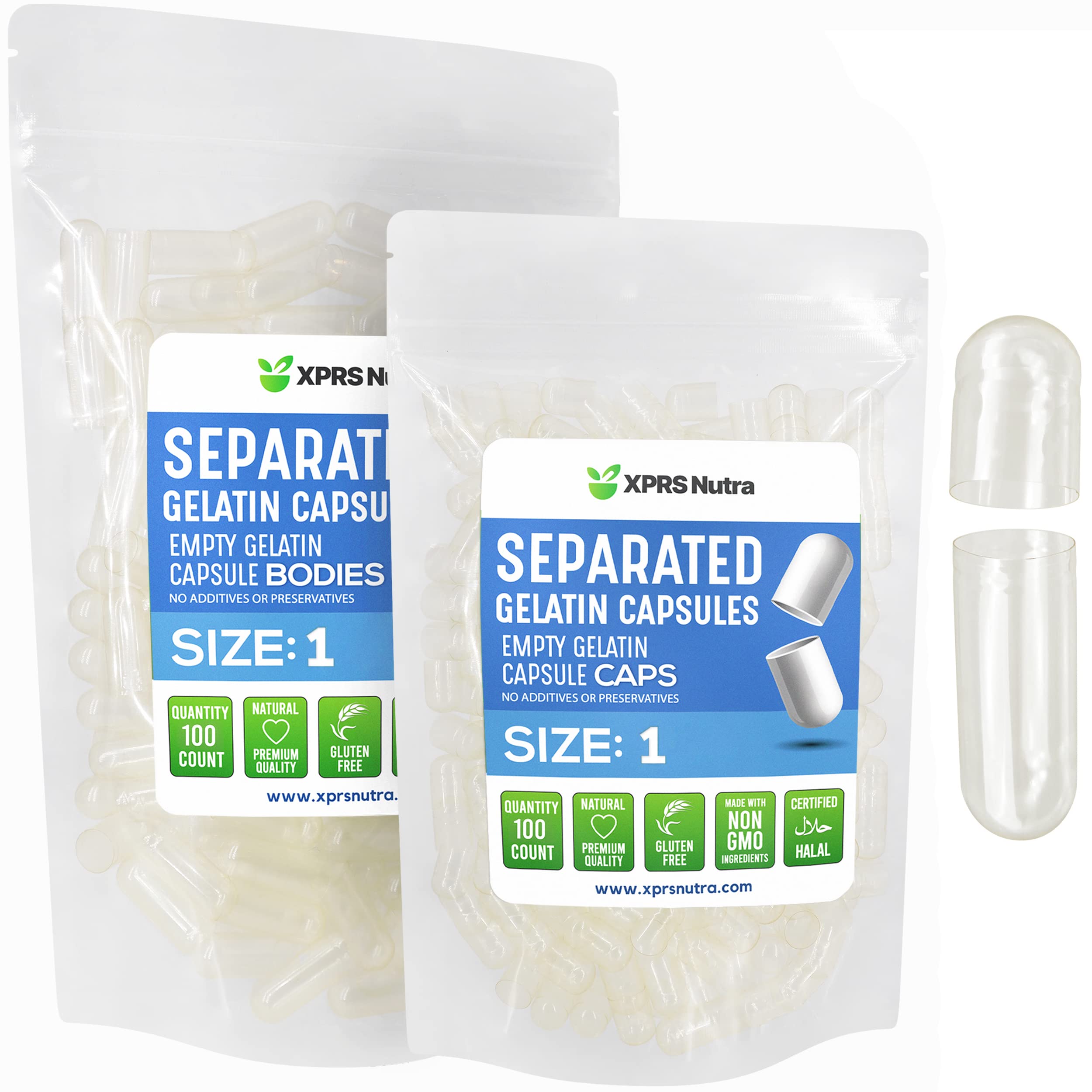 Foto 1 | Cápsulas Separadas De Gelatina Vacías Xprs Nutra, Tamaño 1, 100 Unidades - Venta Internacional.
