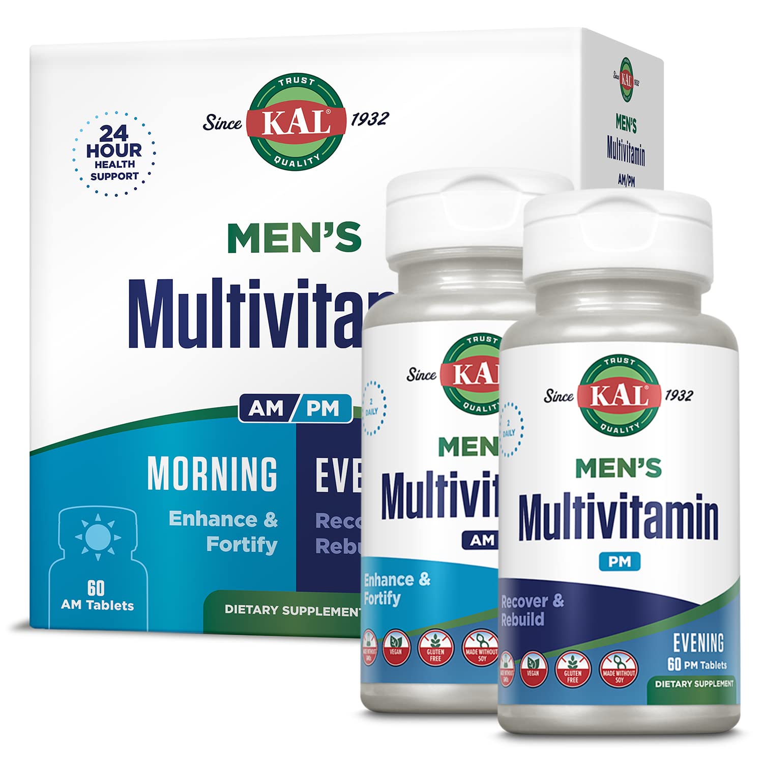 Foto 2 pulgar | Suplemento Multivitamínico Kal Am/pm Para Hombres, 30 Porciones, 120 Tabletas - Venta Internacional.