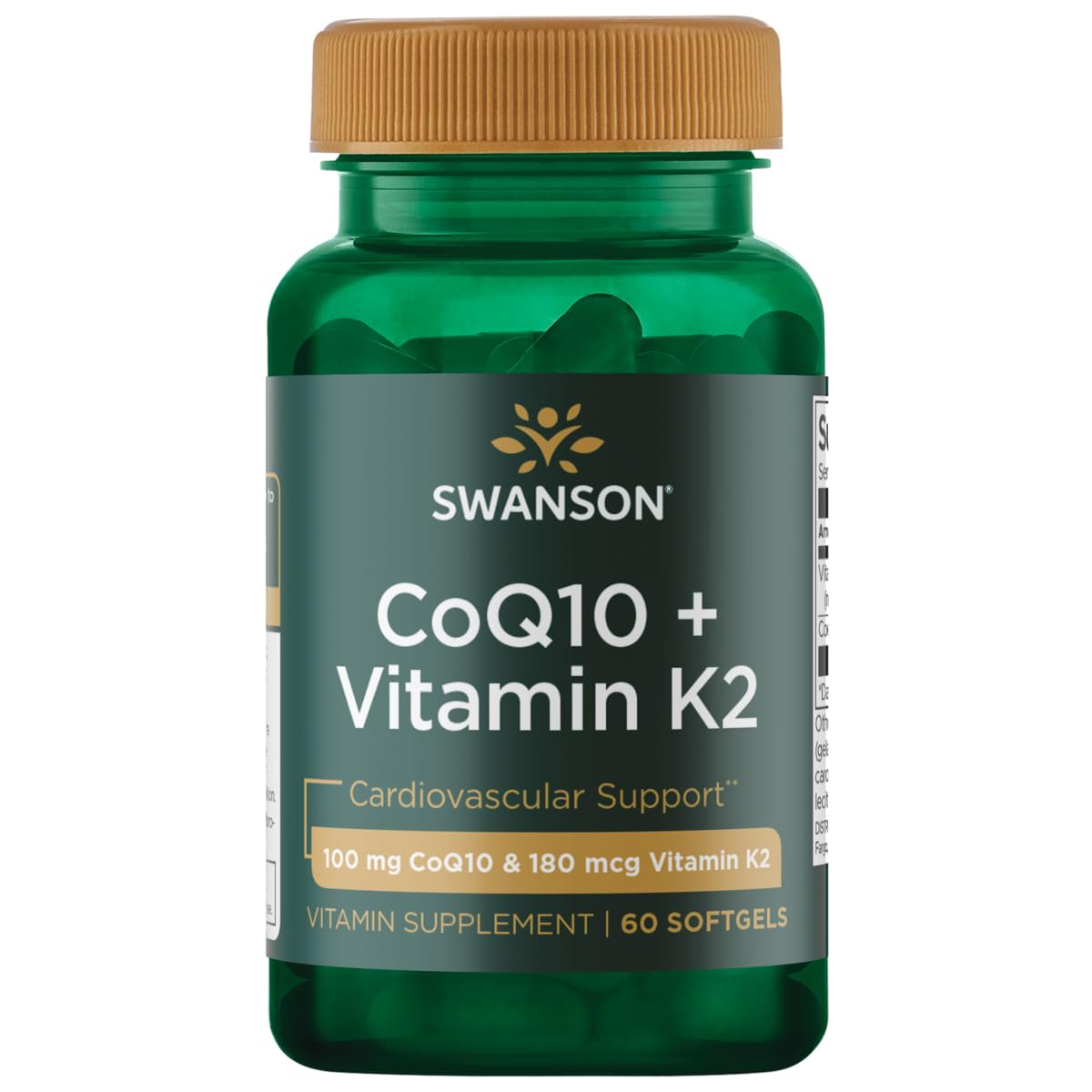 Foto 2 pulgar | Suplemento Swanson Coq10 + Vitamina K2 60 Cápsulas Blandas - Venta Internacional.