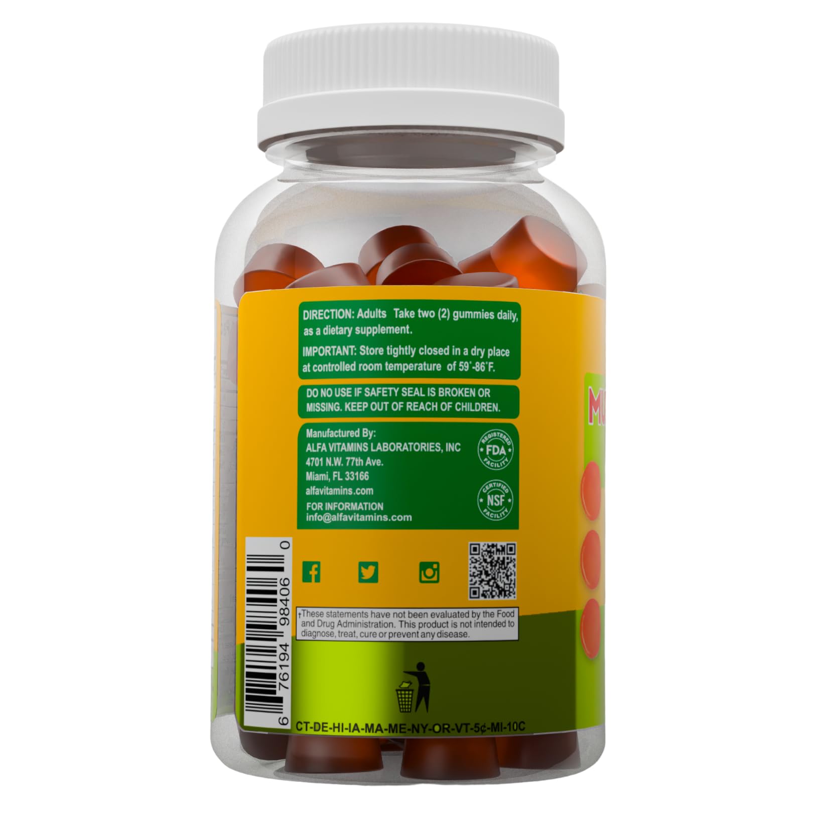 Foto 3 | Gomitas Multivitamínicas Alfa Vitamins Para Adultos 60 Unidades - Venta Internacional.