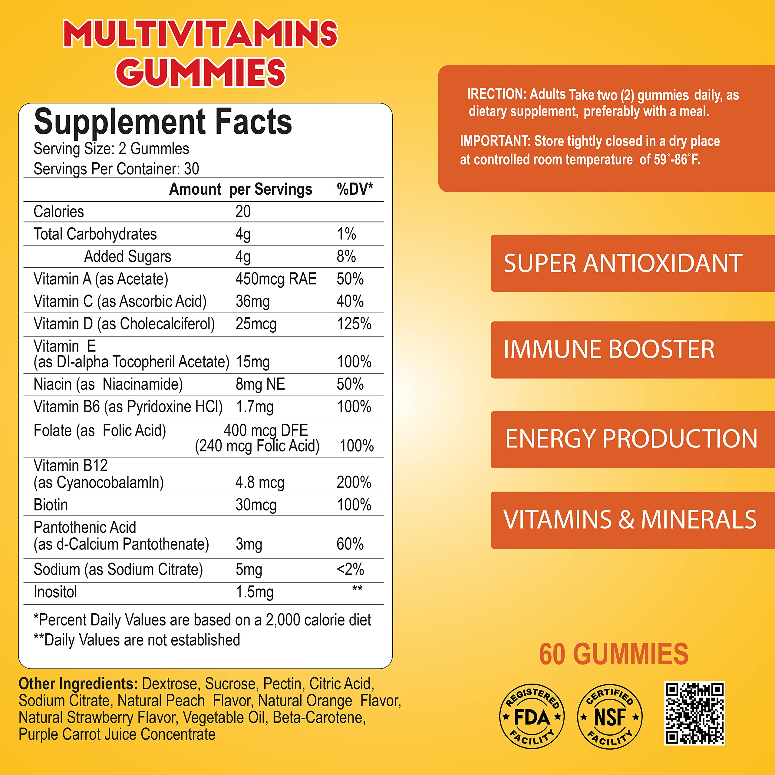 Foto 5 pulgar | Gomitas Multivitamínicas Alfa Vitamins Para Adultos 60 Unidades - Venta Internacional.