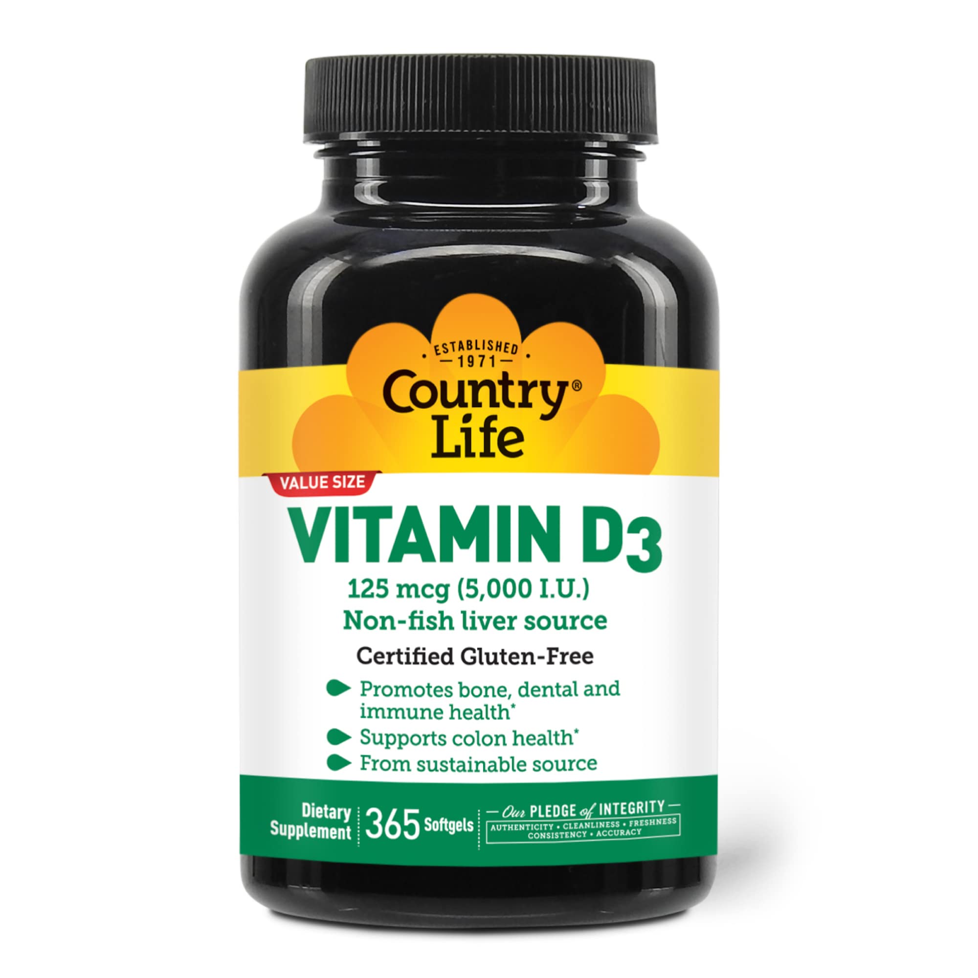 Foto 1 | Suplemento Country Life De Vitamina D3 5000 Ui 365 Cápsulas Blandas - Venta Internacional.