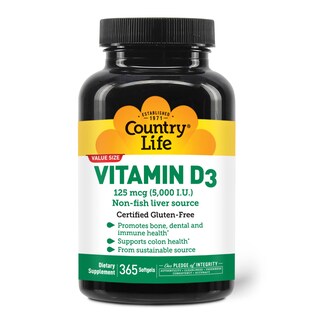 Foto 1 | Suplemento Country Life De Vitamina D3 5000 Ui 365 Cápsulas Blandas - Venta Internacional.