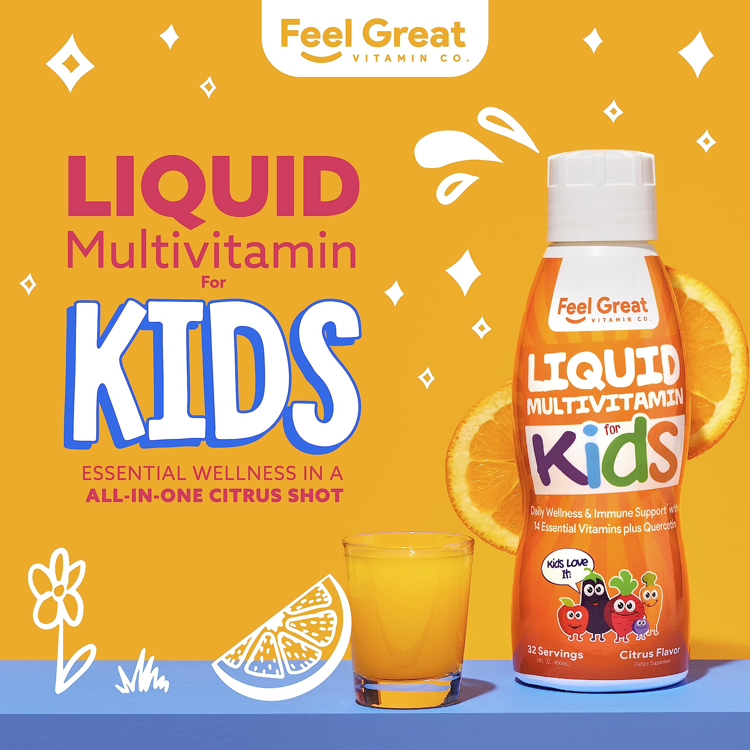Foto 2 | Multivitamínico Líquido The Feel Great Vitamin Kids, Suplemento De 30 Días - Venta Internacional.