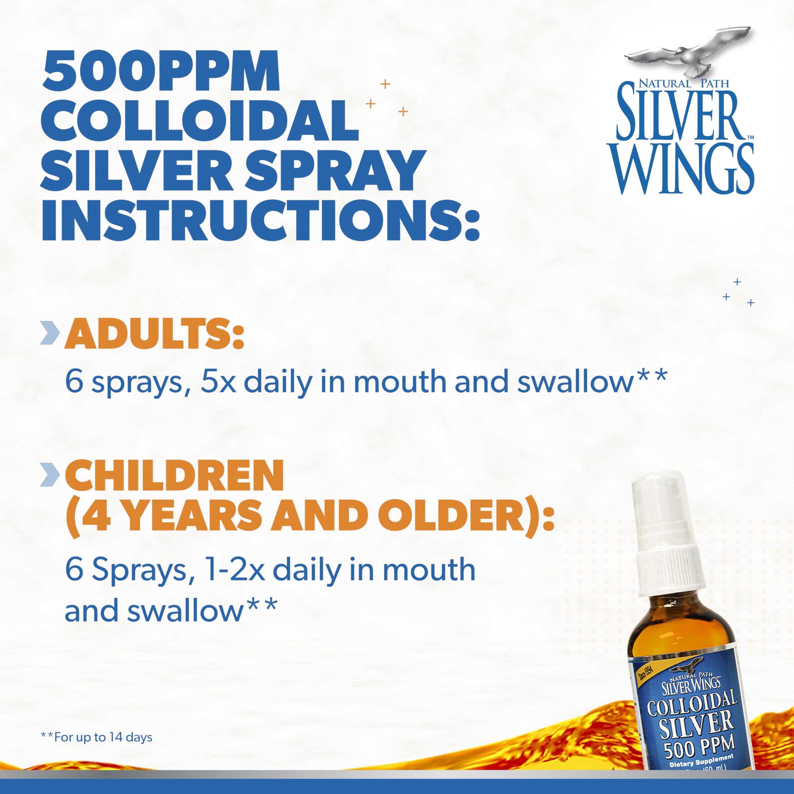 Foto 5 pulgar | Suplemento De Plata Coloidal Natural Path Silver Wings, 500 Ppm - Venta Internacional.