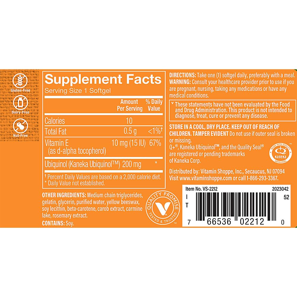 Foto 5 pulgar | Suplemento The Vitamin Shoppe Con Ubiquinol Coq-10, 200 Mg, 30 Cápsulas Blandas - Venta Internacional.