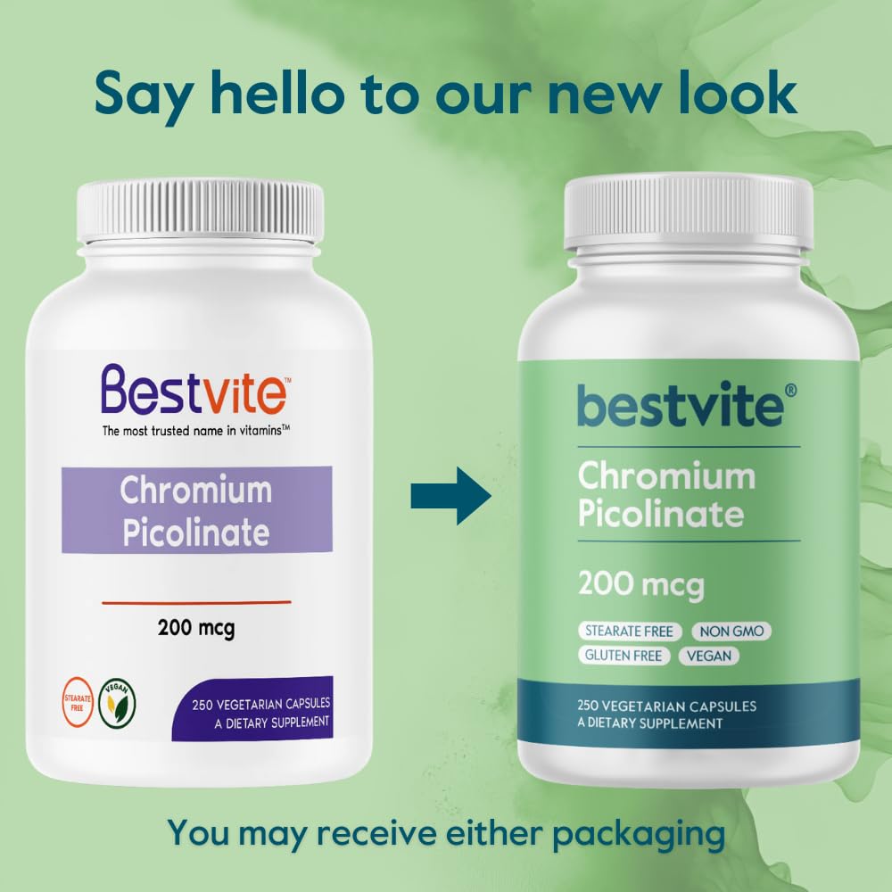 Foto 4 | Suplemento Bestvite Picolinato De Cromo 200 Mcg 250 Cápsulas - Venta Internacional.