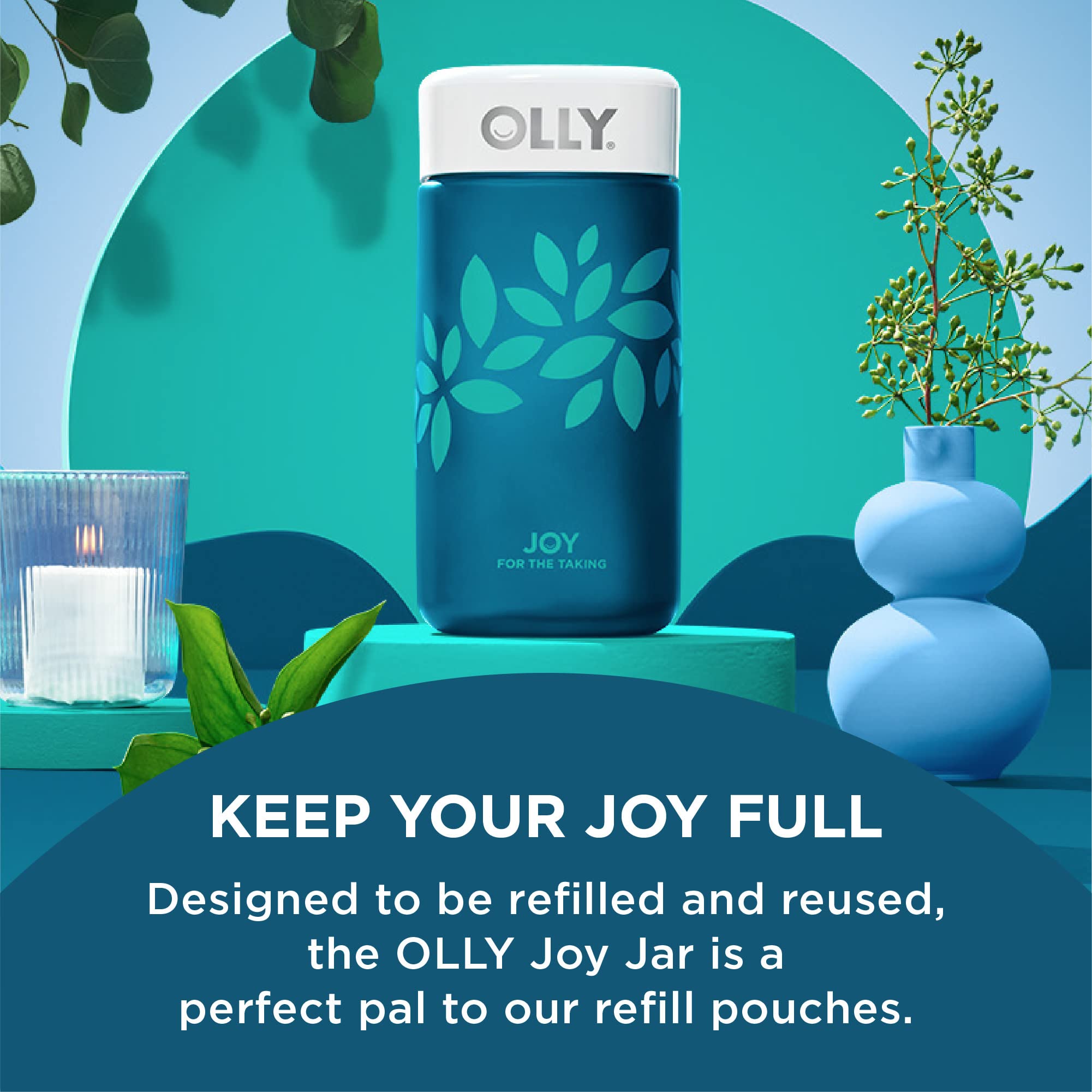 Foto 2 | Recipiente De Vitaminas Olly Joy Jar, Vaso Recargable De Regalo, 120 Gomitas - Venta Internacional.