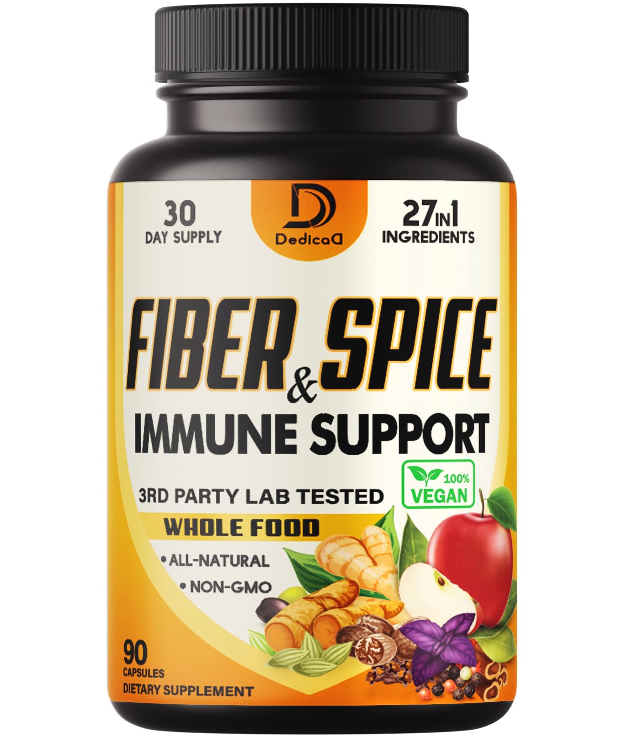 Foto 1 | Suplemento Dedicad Fiber And Spice, 90 Cápsulas, Suministro Para 1 Mes - Venta Internacional.