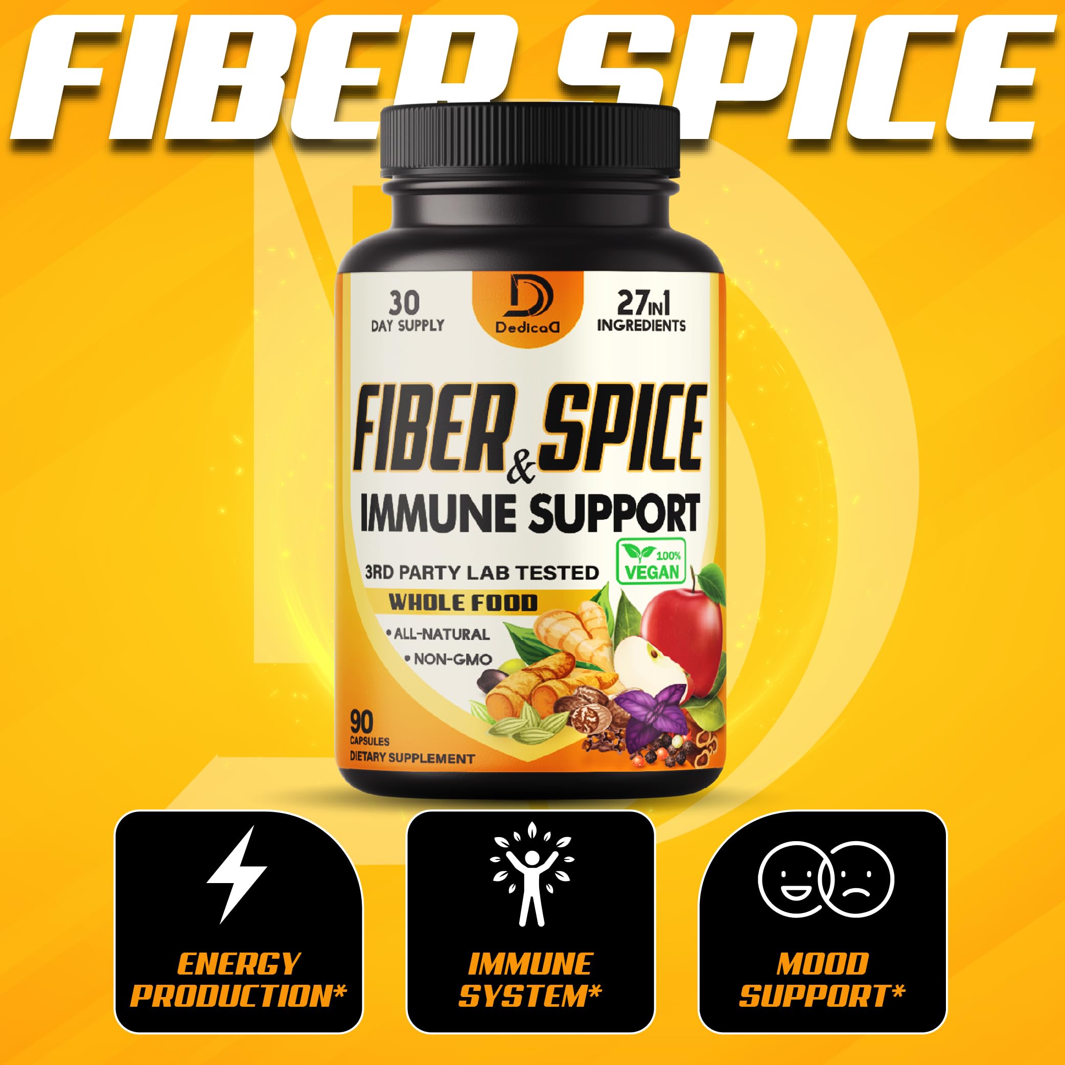 Foto 4 pulgar | Suplemento Dedicad Fiber And Spice, 90 Cápsulas, Suministro Para 1 Mes - Venta Internacional.