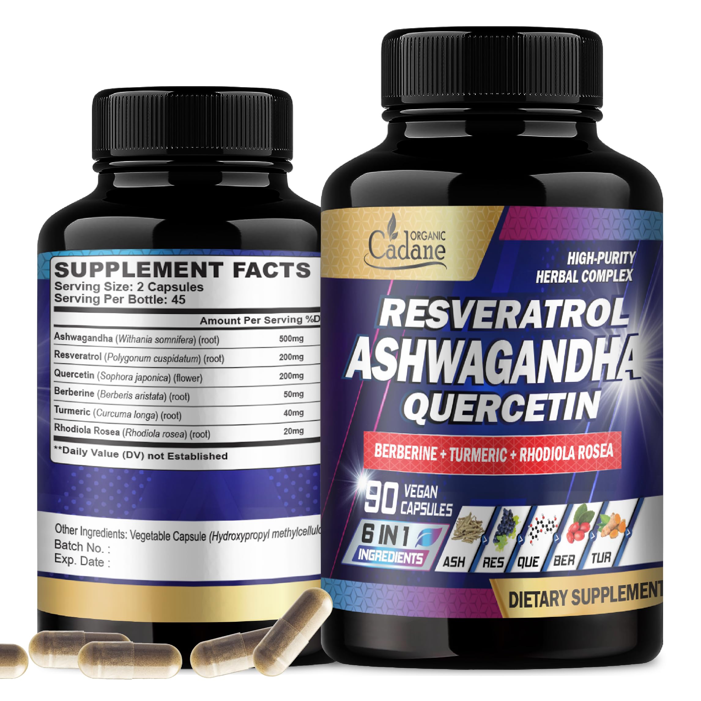 Foto 1 | Suplementos Orgánicos De Cadane Ashwagandha, 90 Cápsulas De Extracto - Venta Internacional.