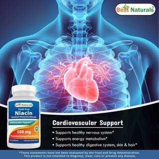Foto 4 | Suplemento Best Naturals De Niacina Sin Flush, 500 Mg, 180 Cápsulas - Venta Internacional.