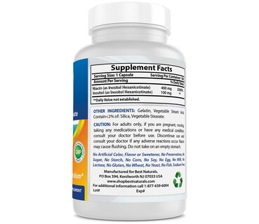 Foto 6 | Suplemento Best Naturals De Niacina Sin Flush, 500 Mg, 180 Cápsulas - Venta Internacional.