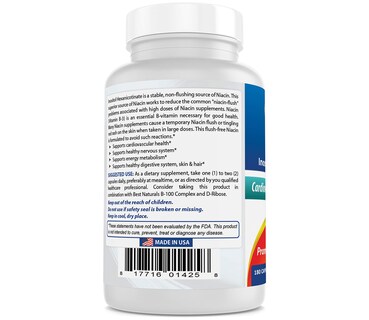 Foto 7 | Suplemento Best Naturals De Niacina Sin Flush, 500 Mg, 180 Cápsulas - Venta Internacional.