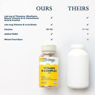 Foto 5 | Suplemento De Complejo De Vitamina B Solaray, 100 Mg, Vegano, 50 Unidades - Venta Internacional.