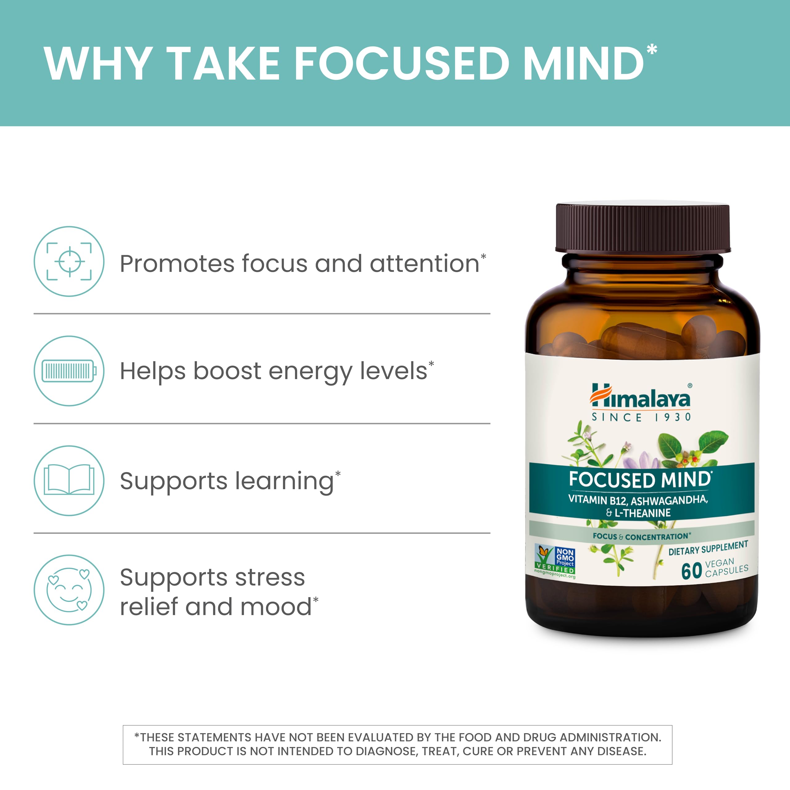 Foto 4 | Suplemento Himalaya Focused Mind, 60 Cápsulas, Suministro Para 1 Mes - Venta Internacional.
