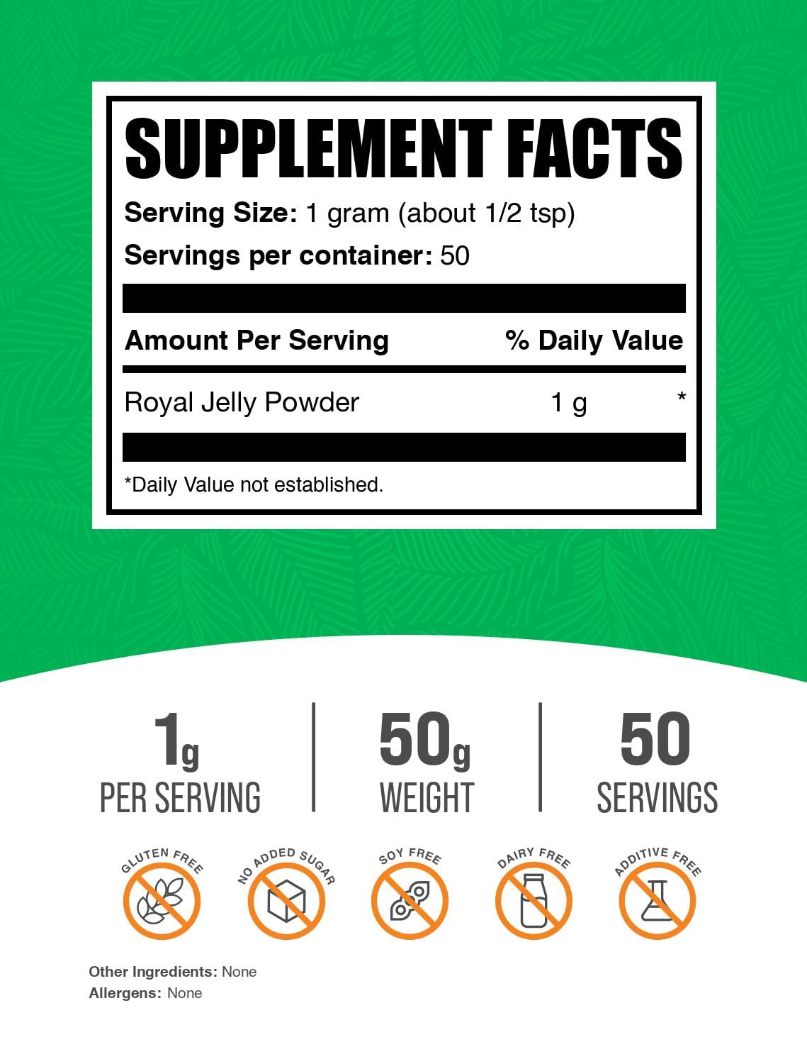 Foto 2 | Suplemento Bulksupplements.com Jalea Real 1000 Mg 50 G - Venta Internacional.
