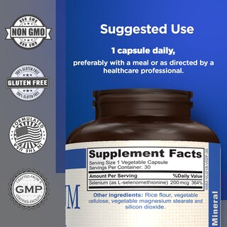 Foto 5 | Suplemento Amvilab De Selenio De 200 Mcg Para El Sistema Inmunitario Y La Tiroides, 30 Unidades - Venta Internacional.