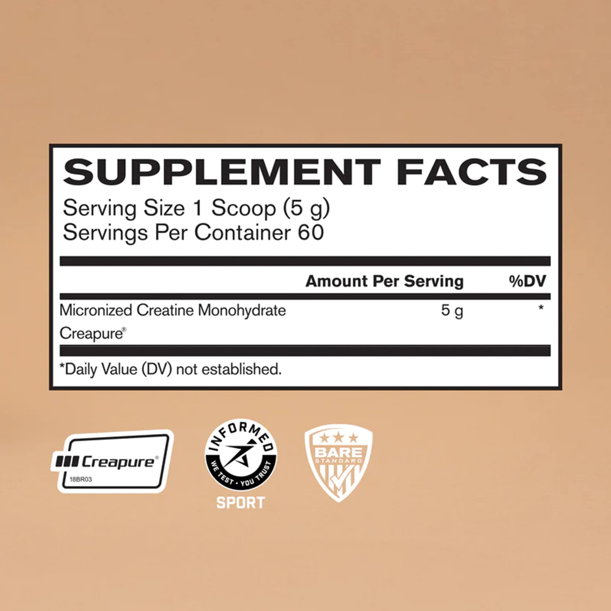Foto 3 pulgar | Suplemento De Monohidrato De Creatina Pura Bare Performance Nutrition - Venta Internacional.