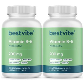 Foto 1 | Vitamina B-6 Bestvite 200 Mg 240 Cápsulas Vegetarianas (paquete De 2) - Venta Internacional.
