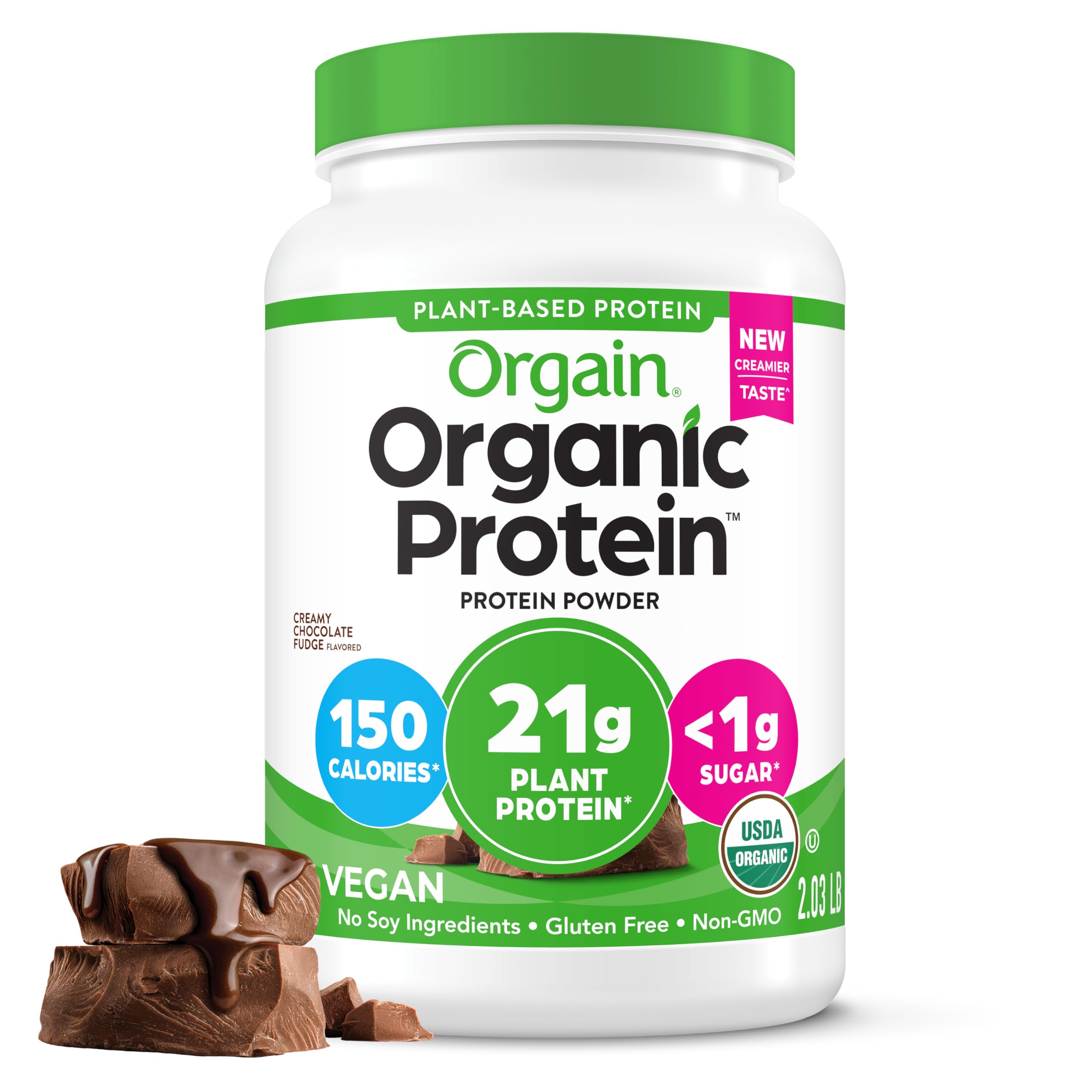 Fudge De Chocolate Cremoso Vegano Orgánico Con Proteína En Polvo Orgain - Venta Internacional.