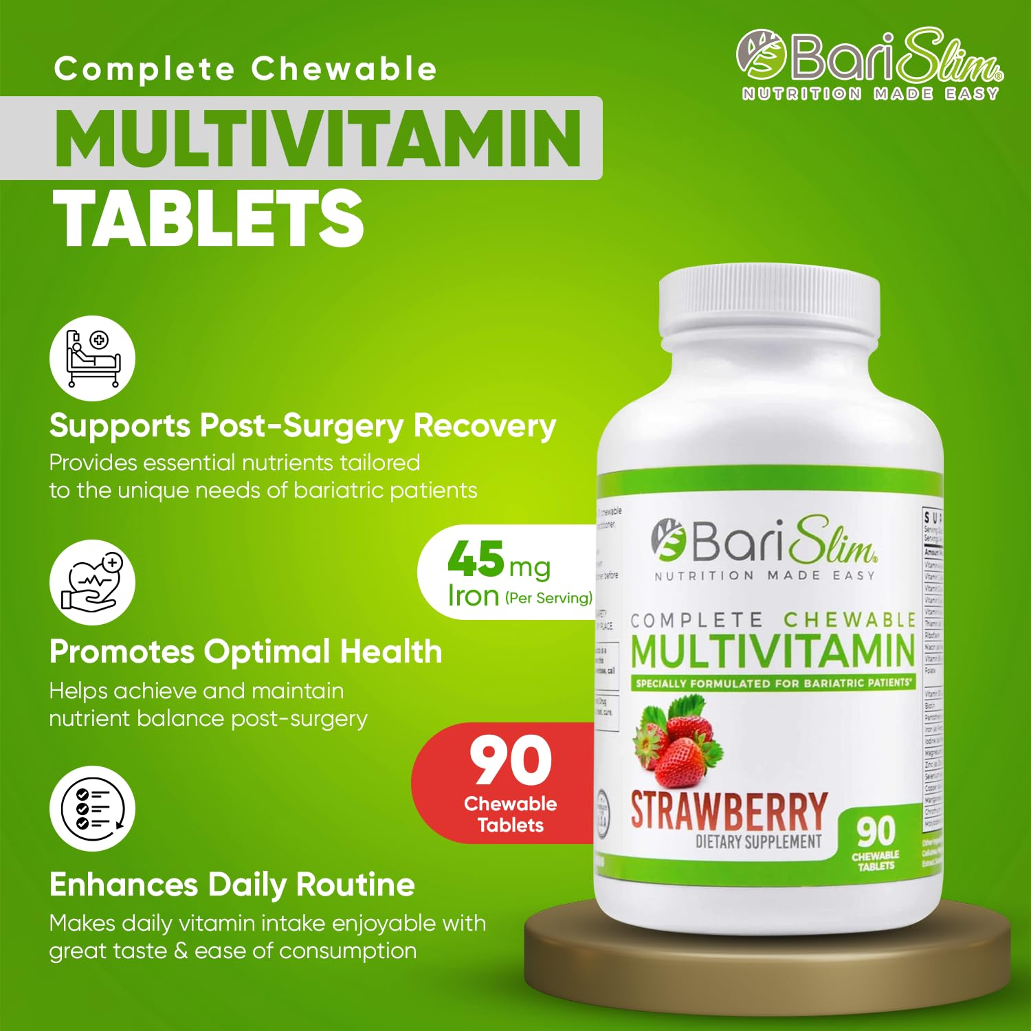 Foto 4 pulgar | Multivitamínico Bariátrico Masticable Barislim, 45 Mg, Hierro Y Fresa - Venta Internacional.