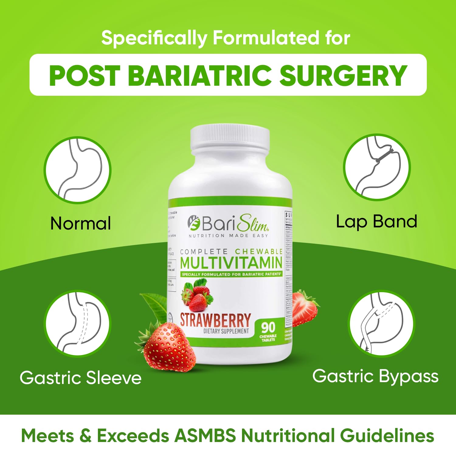 Foto 6 | Multivitamínico Bariátrico Masticable Barislim, 45 Mg, Hierro Y Fresa - Venta Internacional.