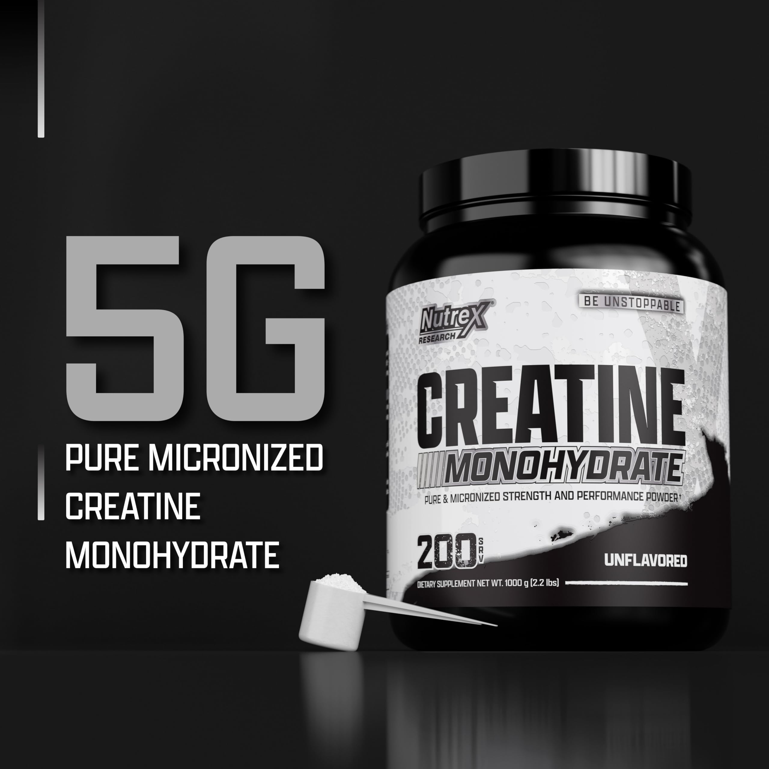 Foto 5 pulgar | Monohidrato De Creatina En Polvo Nutrex Research 1 Kg (200 Dosis) - Venta Internacional.