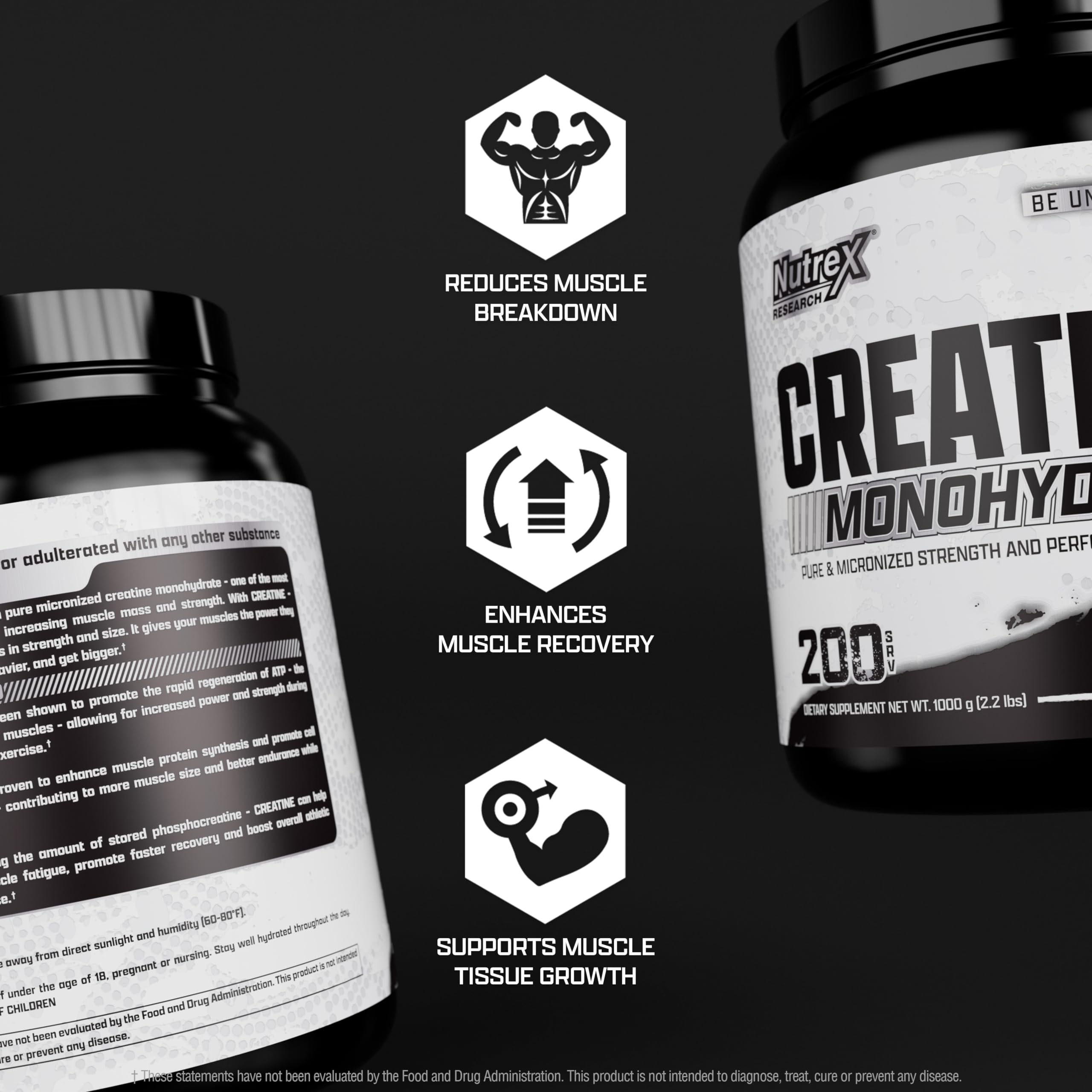 Foto 7 pulgar | Monohidrato De Creatina En Polvo Nutrex Research 1 Kg (200 Dosis) - Venta Internacional.