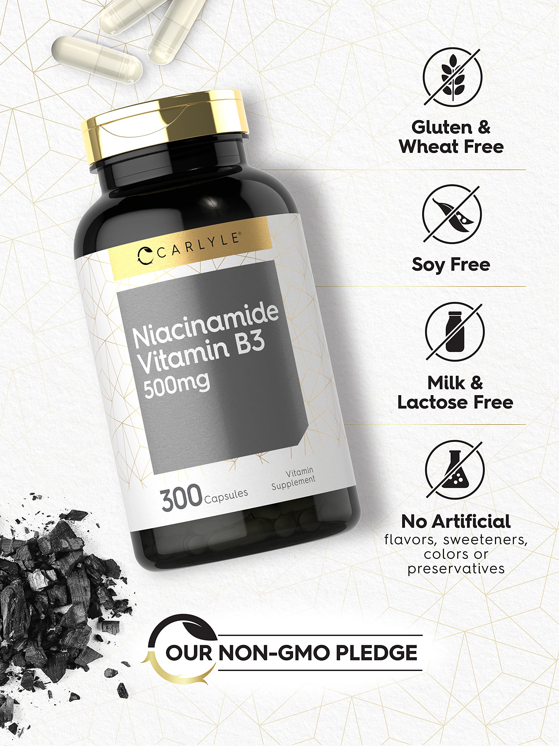 Foto 4 | Suplemento Carlyle, Niacinamida Y Vitamina B3, 500 Mg, 300 Cápsulas - Venta Internacional.