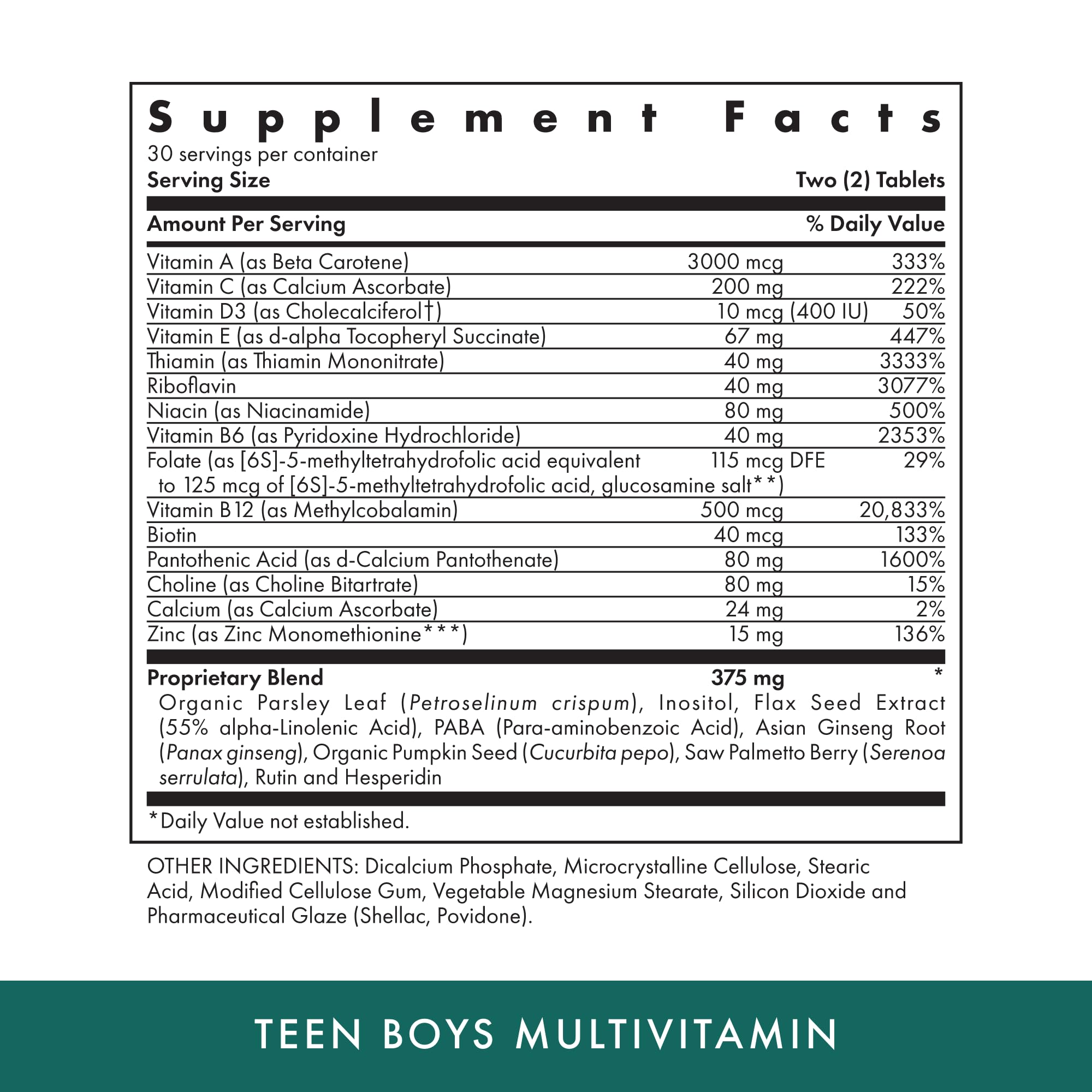 Foto 3 pulgar | Suplemento Michael's Health Naturopathic Teen Boys 60 Comprimidos - Venta Internacional.