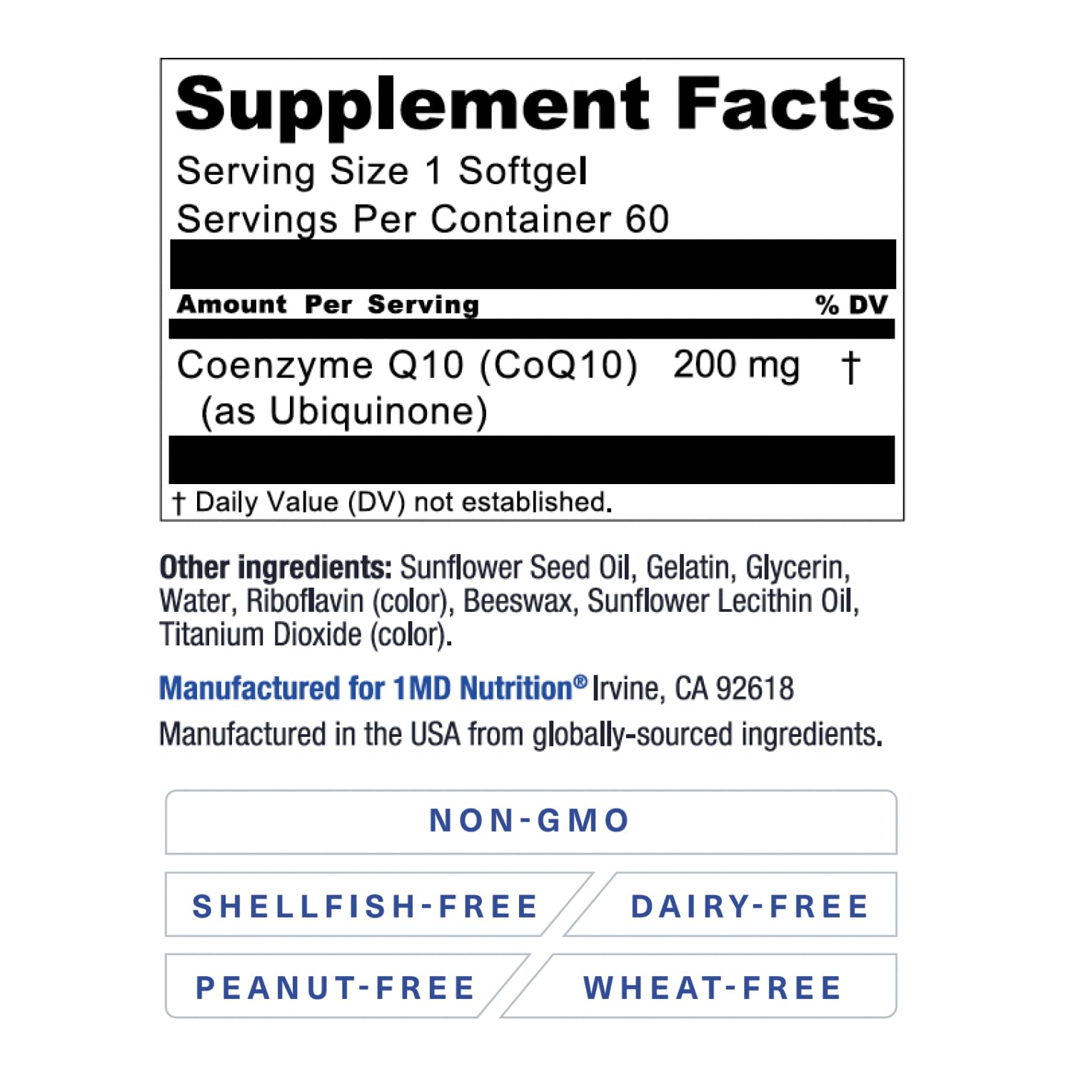 Foto 5 pulgar | Suplemento 1md Nutrition Coq10 Para La Salud Del Corazón 60 Cápsulas Blandas - Venta Internacional.