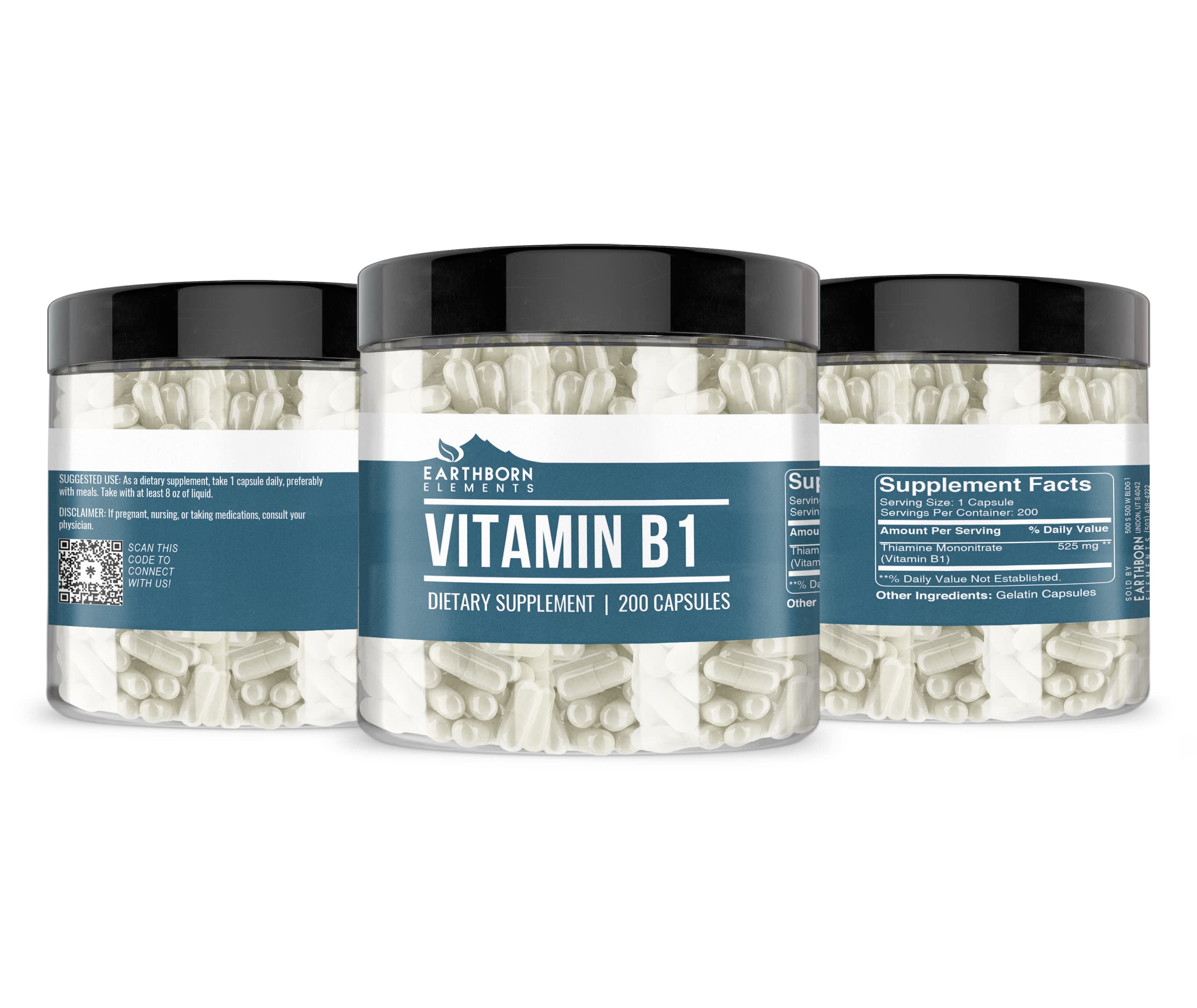Foto 2 | Suplemento Dietético Earthborn Elements Vitamina B1 200 Cápsulas - Venta Internacional.