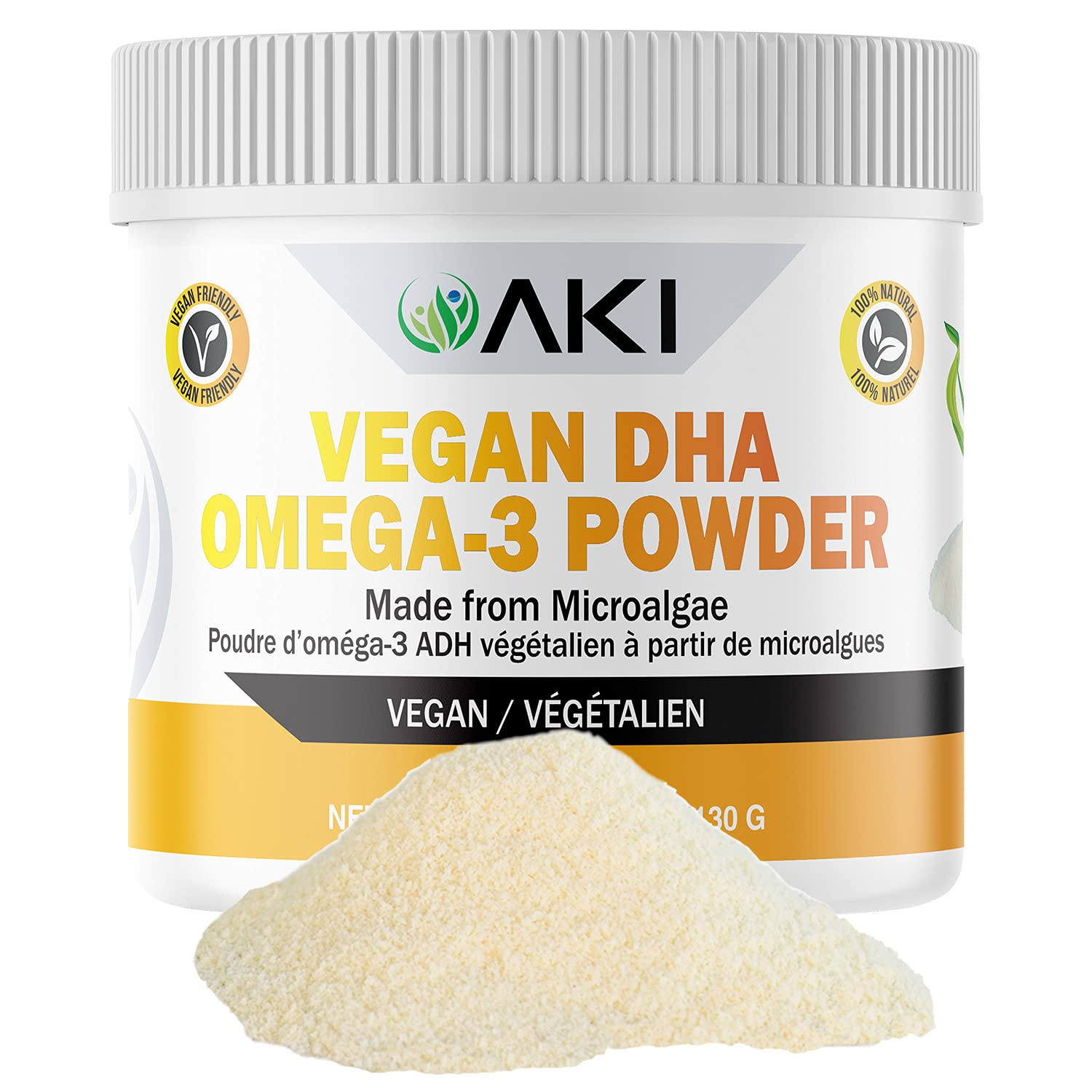 Foto 2 pulgar | Suplementos Aki Omega 3 Dha En Polvo De Microalgas, 130 G - Venta Internacional.