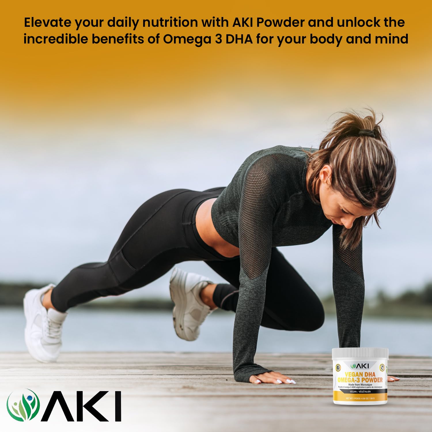Foto 5 | Suplementos Aki Omega 3 Dha En Polvo De Microalgas, 130 G - Venta Internacional.
