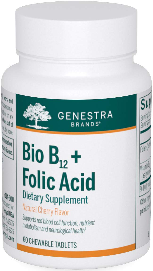 Suplemento Vitamínico Genestra Brands Bio B12 + Ácido Fólico - Venta Internacional.