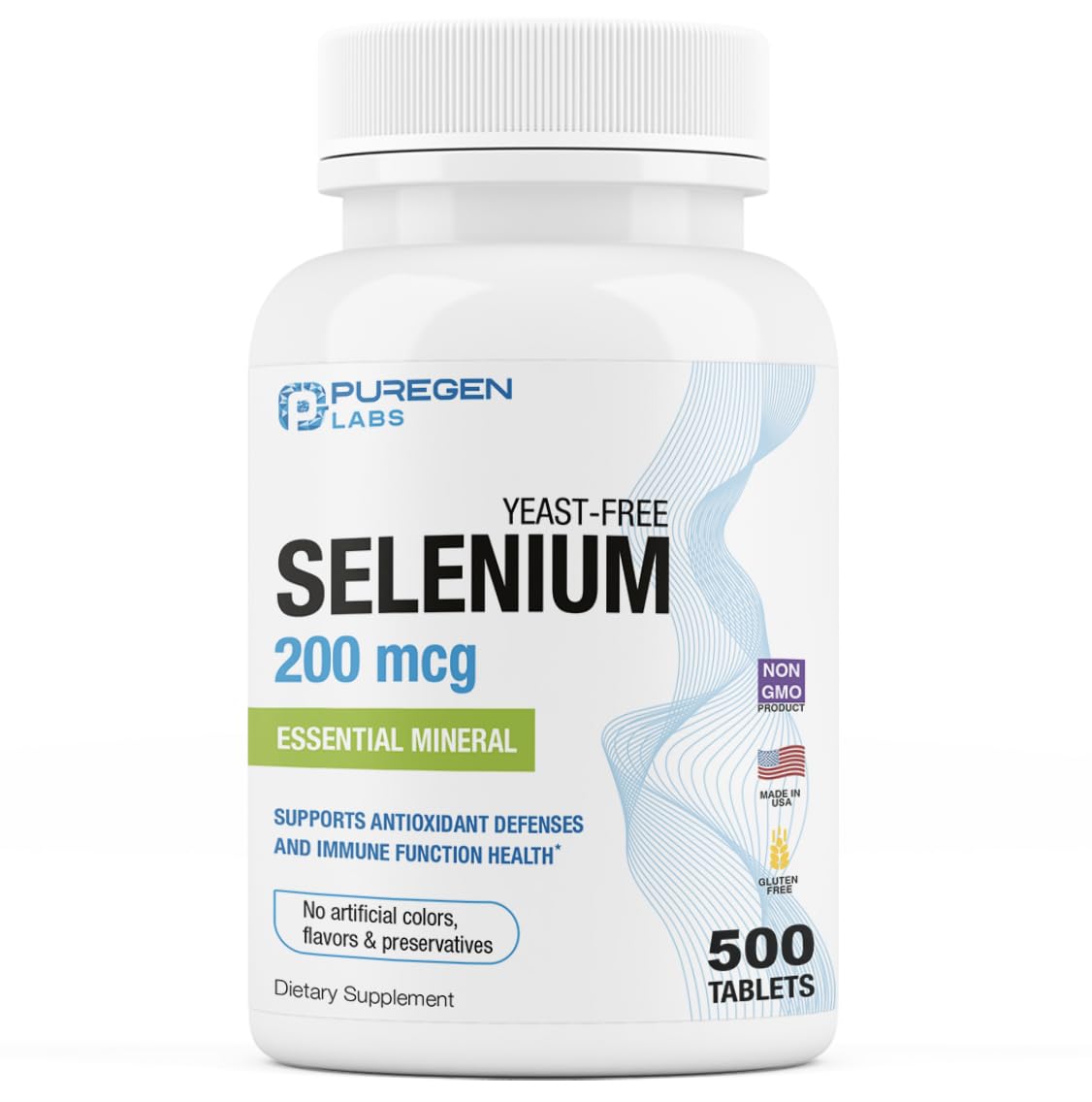 Foto 2 pulgar | Suplemento De Selenio Puregen Labs 200 Mcg 500 Tabletas - Venta Internacional.