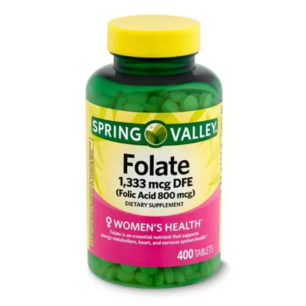 Foto 2 pulgar | Suplemento Dietético Spring Valley Folate 1,333 Mcg 400 Comprimidos - Venta Internacional.