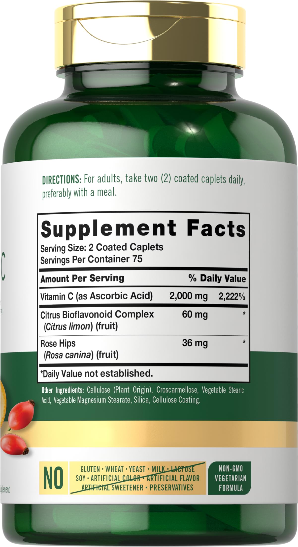 Foto 3 pulgar | Suplemento Carlyle De Vitamina C 2000 Mg Con Rosa Mosqueta 150 Cápsulas - Venta Internacional.