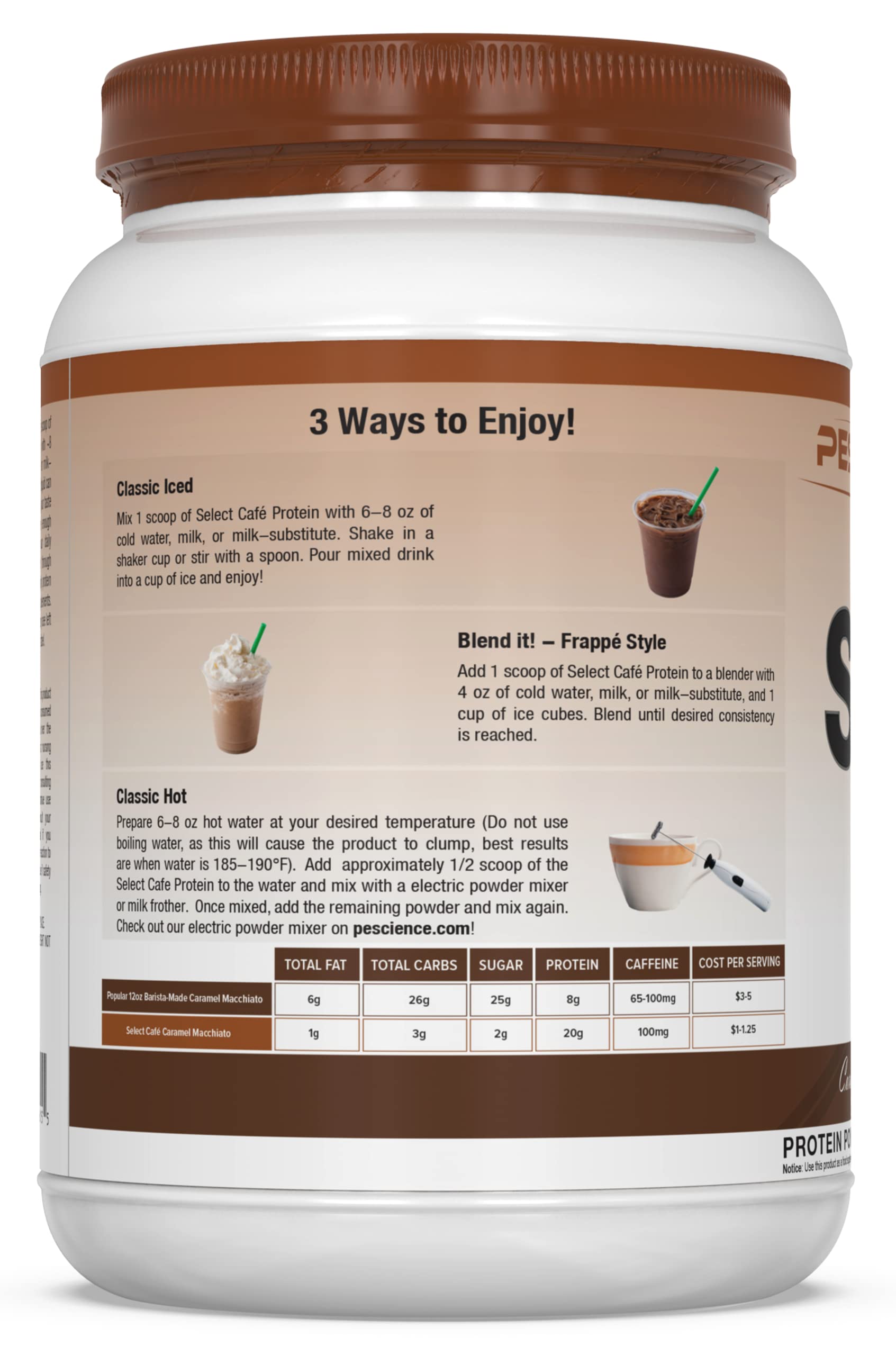 Foto 5 pulgar | Proteína En Polvo Pesscience Select Cafe Coffee Caramel 560 G - Venta Internacional.