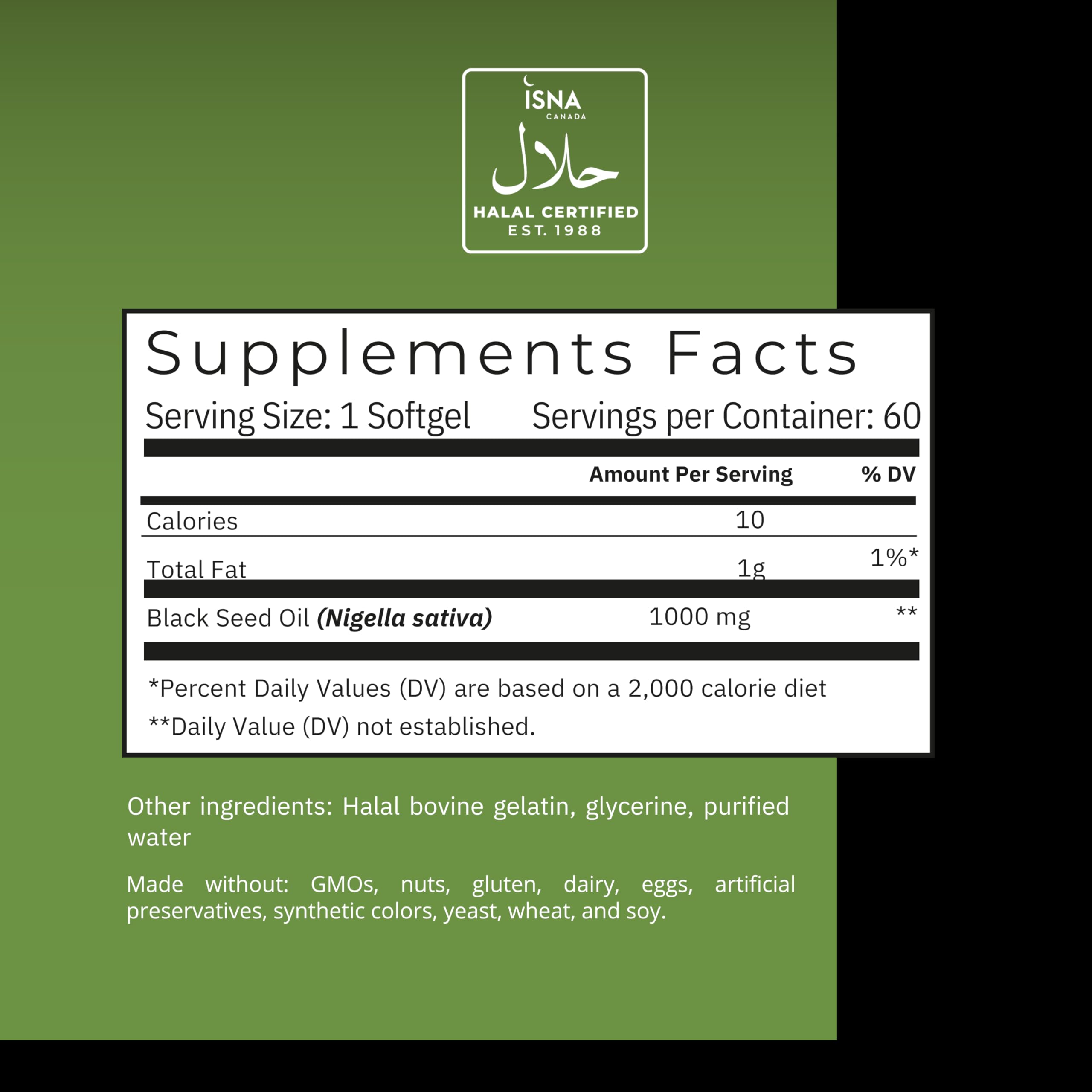 Foto 2 | Suplemento Noor Vitamins, Aceite Halal De Semillas Negras, 1000 Mg, 60 Cápsulas - Venta Internacional.