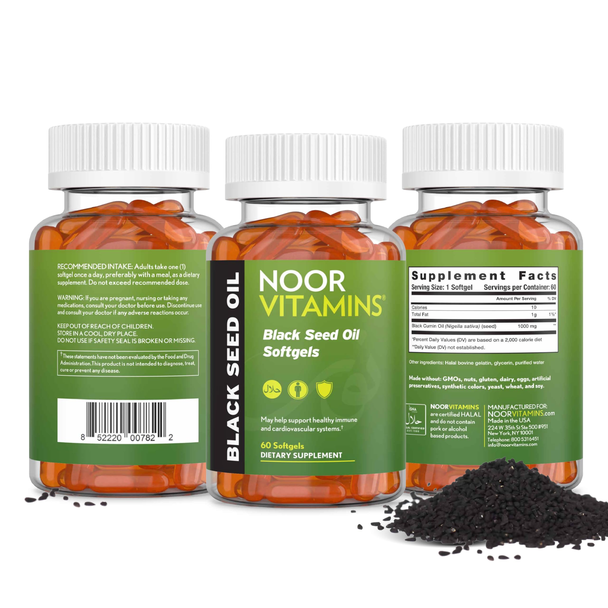 Foto 5 | Suplemento Noor Vitamins, Aceite Halal De Semillas Negras, 1000 Mg, 60 Cápsulas - Venta Internacional.
