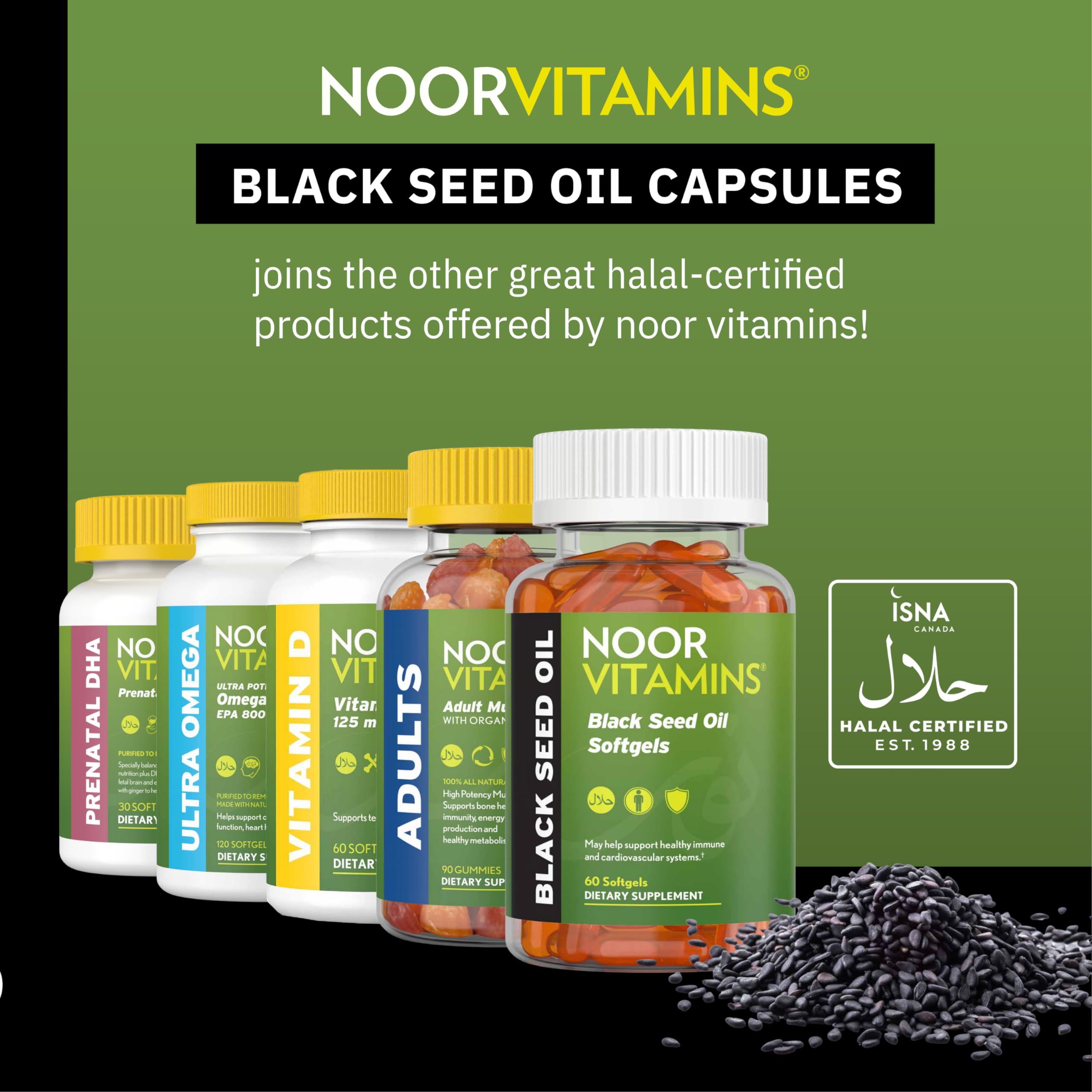 Foto 7 | Suplemento Noor Vitamins, Aceite Halal De Semillas Negras, 1000 Mg, 60 Cápsulas - Venta Internacional.