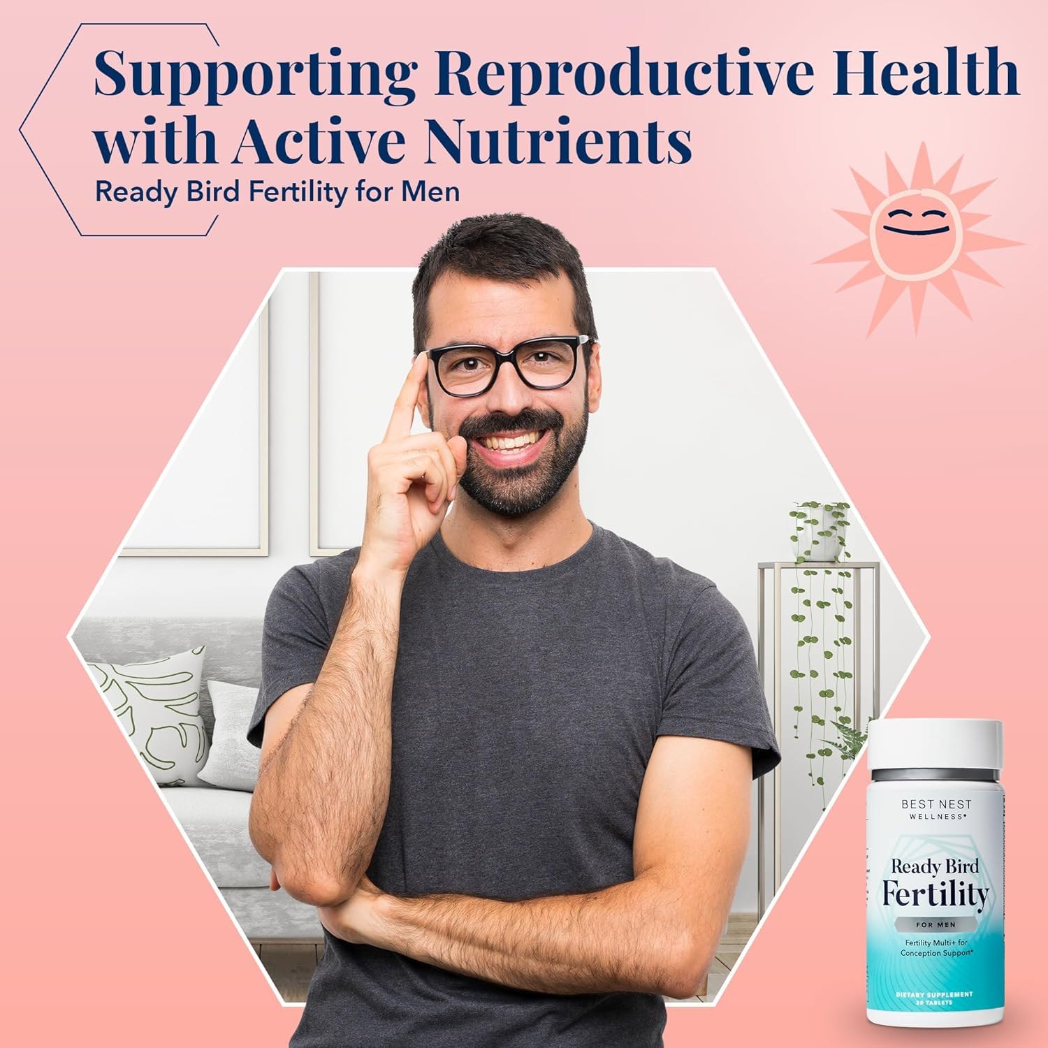 Foto 4 pulgar | Suplemento Best Nest Wellness Men's Fertility 30 Comprimidos - Venta Internacional.