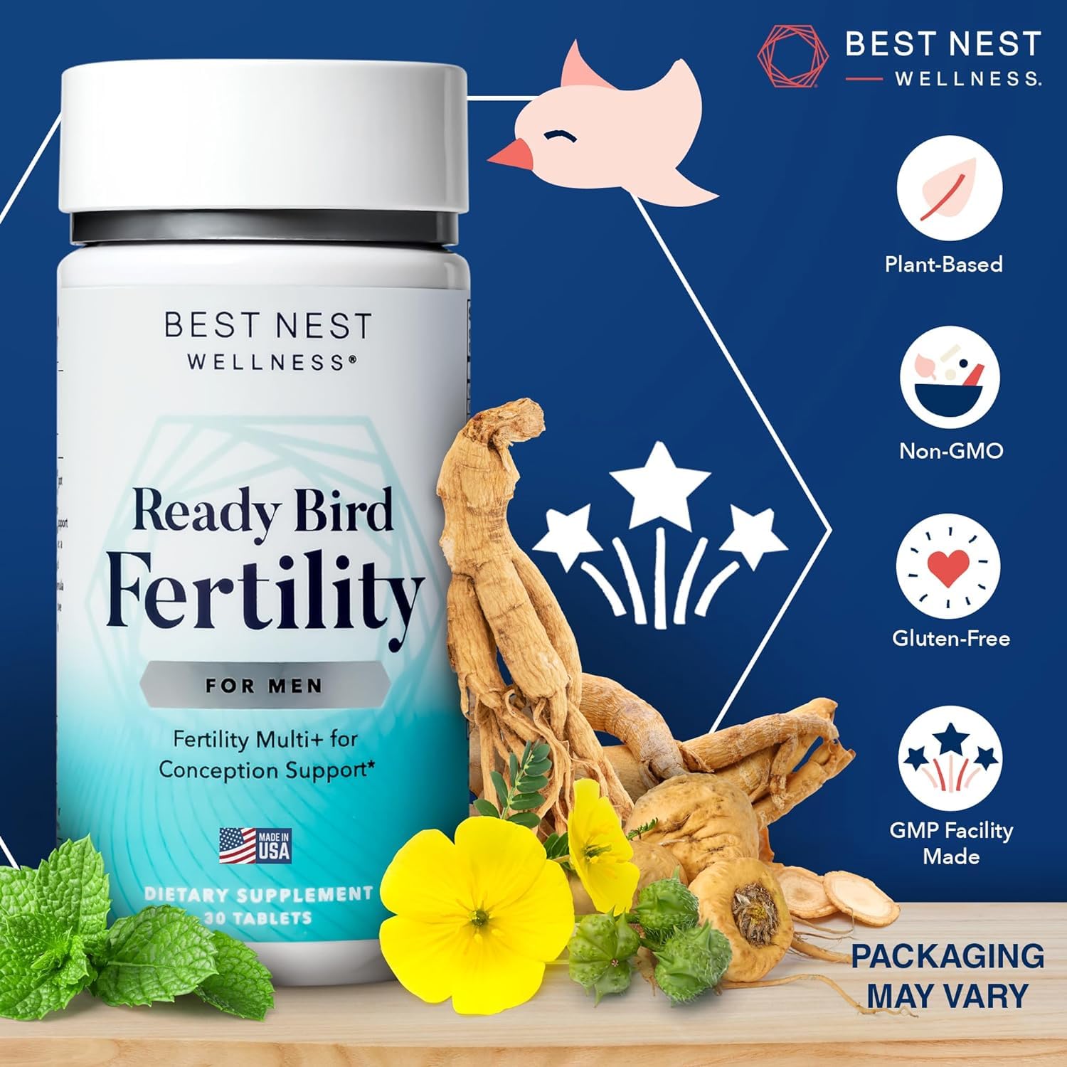 Foto 5 pulgar | Suplemento Best Nest Wellness Men's Fertility 30 Comprimidos - Venta Internacional.