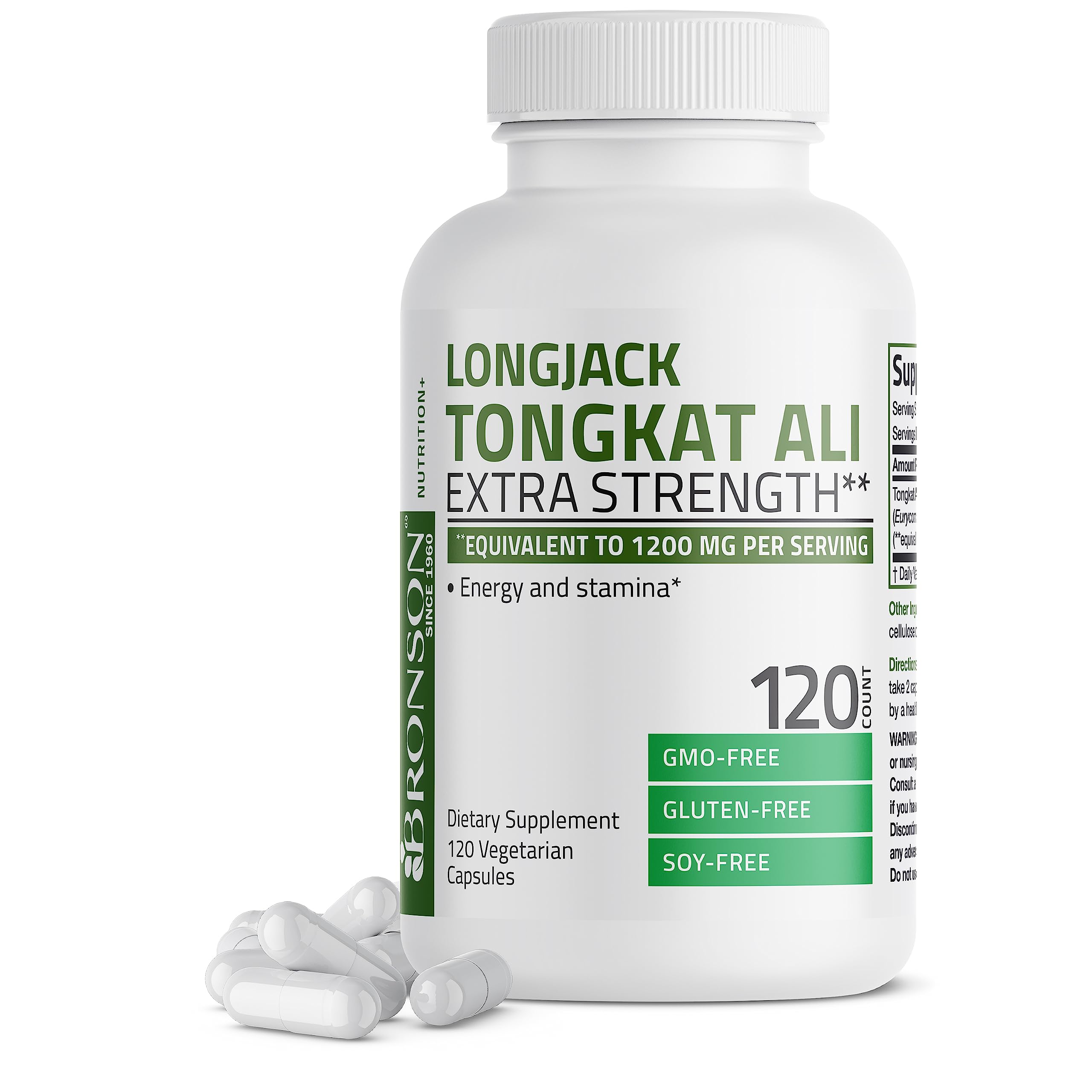 Foto 2 pulgar | Suplemento Bronson Longjack Tongkat Ali 1200 Mg 120 Cápsulas - Venta Internacional.