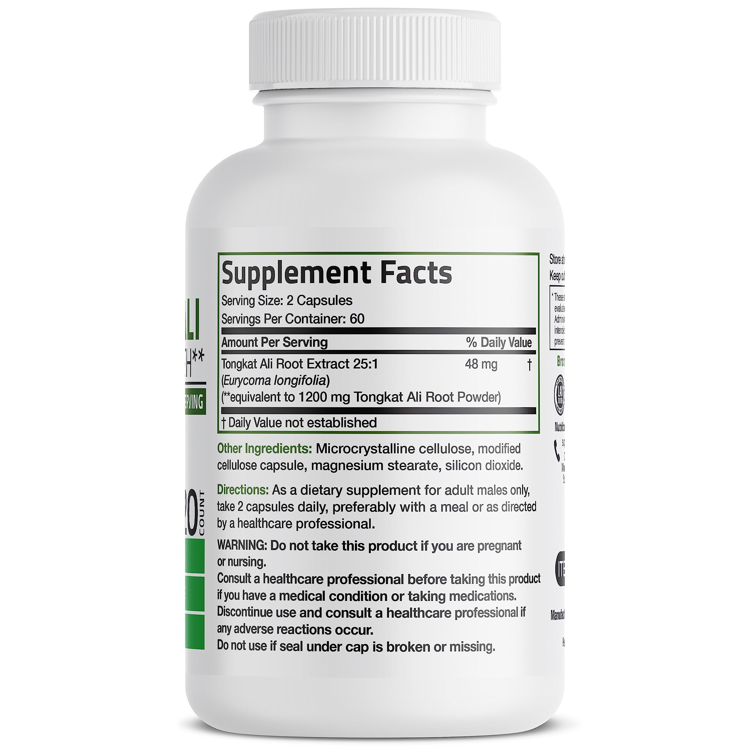 Foto 3 pulgar | Suplemento Bronson Longjack Tongkat Ali 1200 Mg 120 Cápsulas - Venta Internacional.