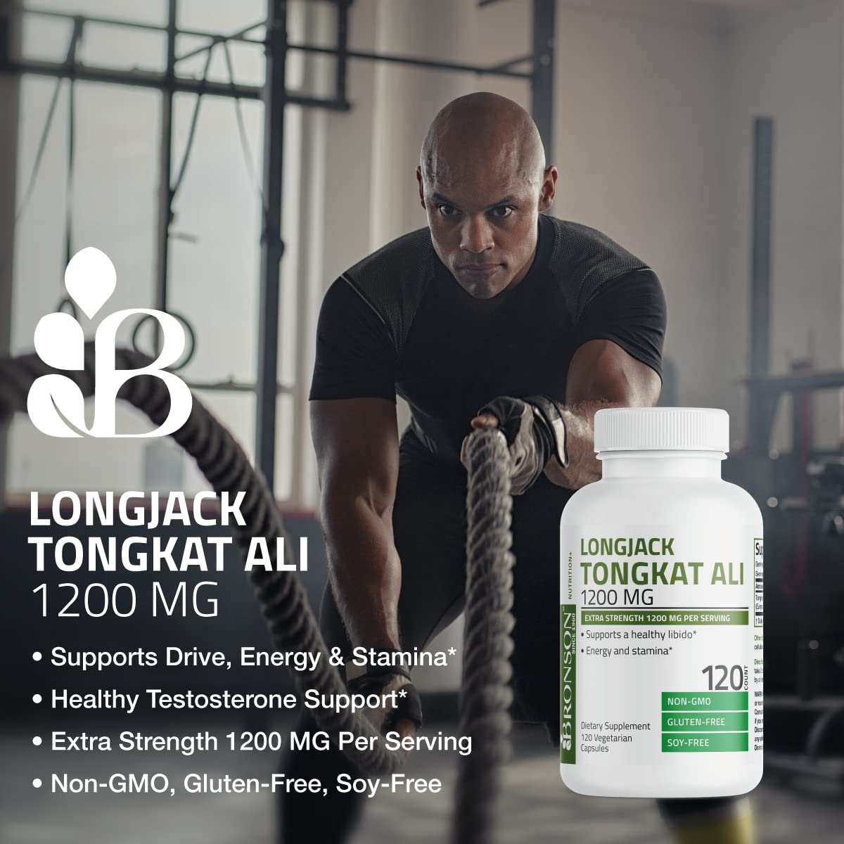 Foto 4 pulgar | Suplemento Bronson Longjack Tongkat Ali 1200 Mg 120 Cápsulas - Venta Internacional.