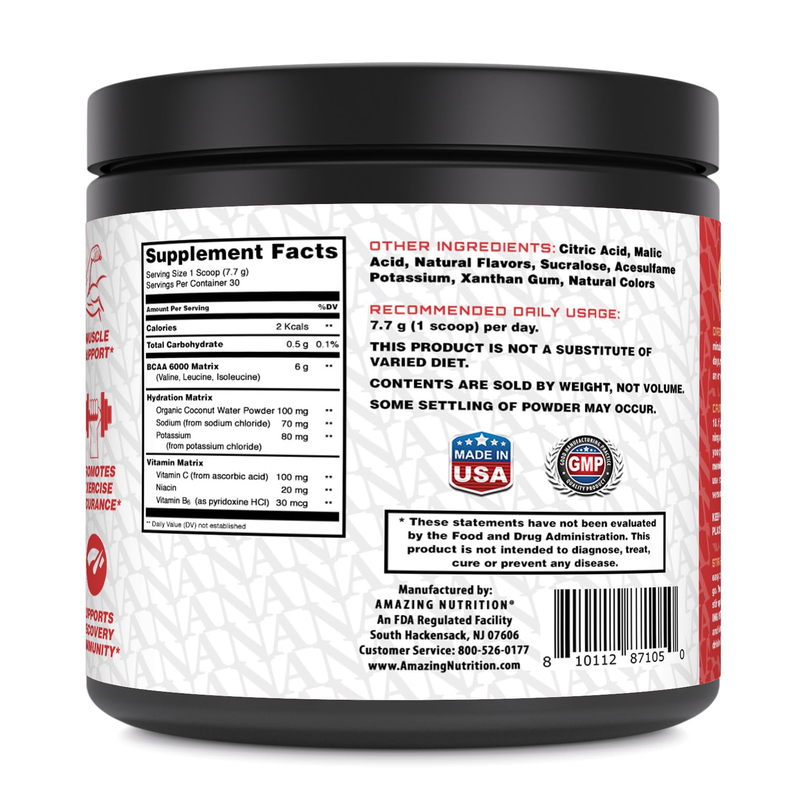 Foto 4 pulgar | Suplemento Amazing Nutrition Amazing Bcaa 6000 30 Porciones - Venta Internacional.